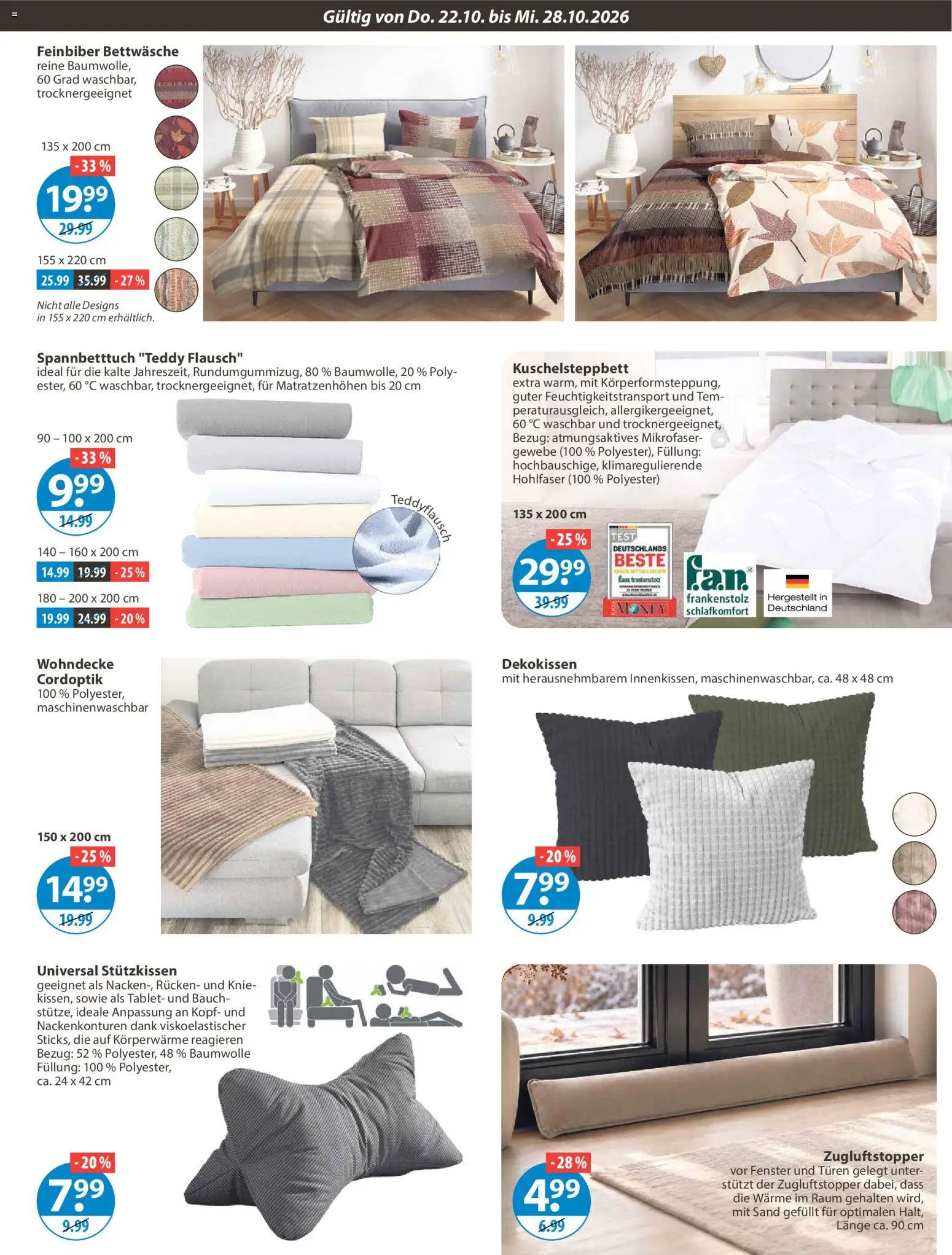 V-Markt Angebote – gültig ab 22.10.2026 | Seite: 19 | Produkte: Bettwäsche, Tablet