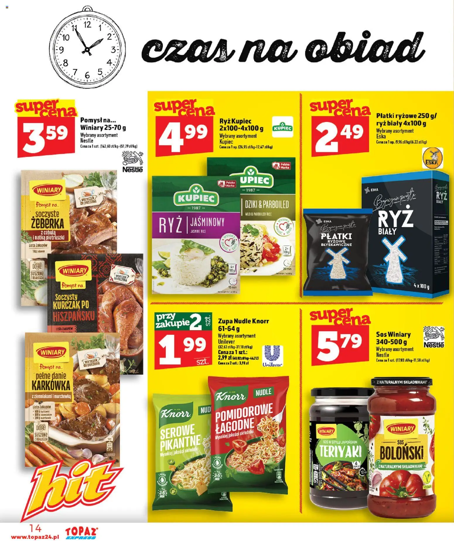Topaz gazetka - Express od 06.08.2026 | Strona: 14 | Produkty: Karkówka, Kurczak, Zupa, Ryż