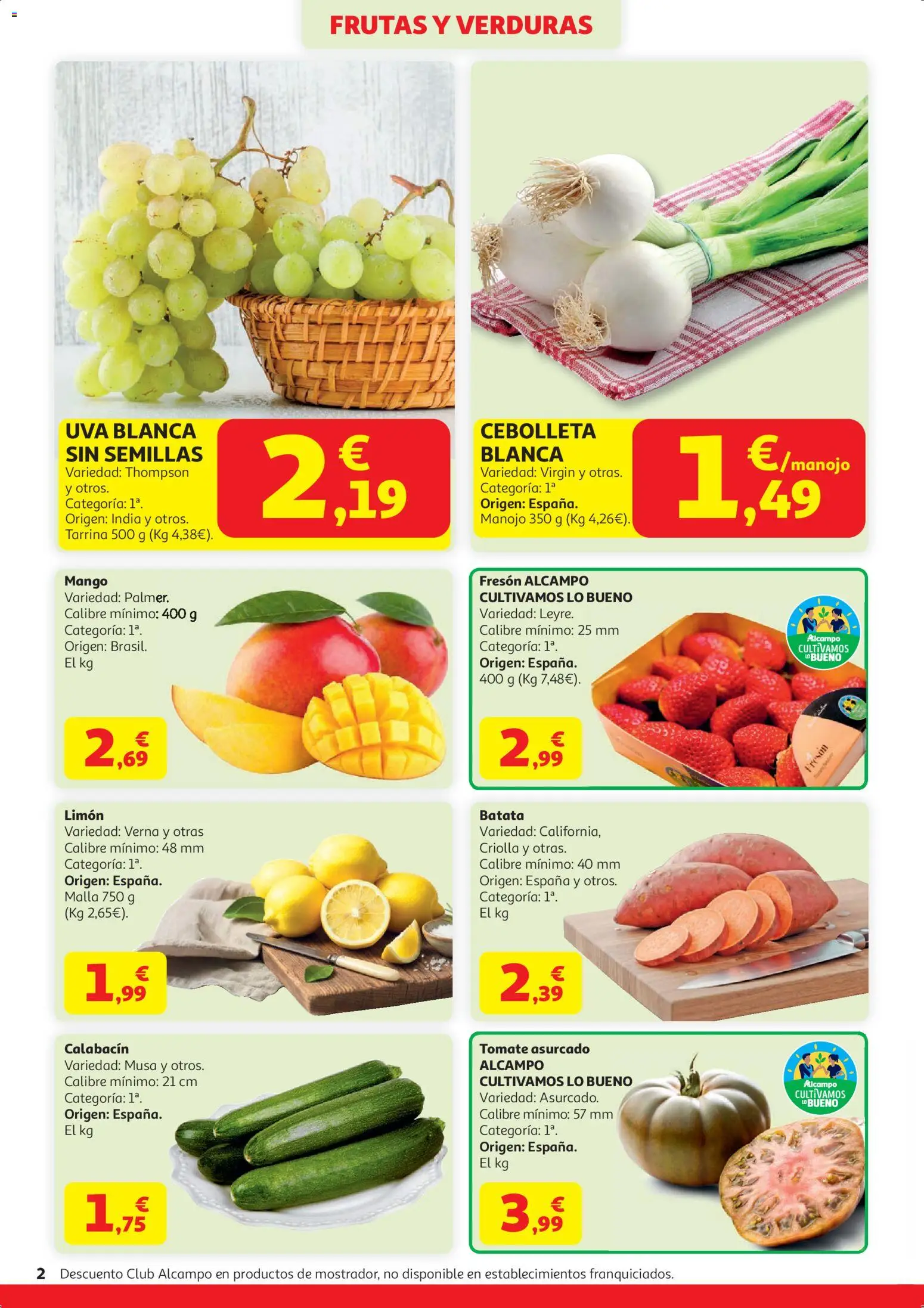 Alcampo HP Nacional │ válido desde el 07.04.2026 | Página: 2 | Productos: Calabacín, Ρούτερ