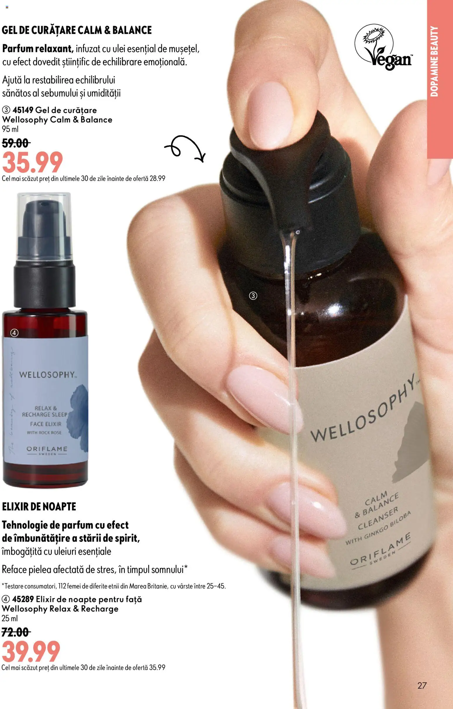 Noul catalog Oriflame – valabil de la 29.07.2026 | Pagină: 27 | Produse: Elixir, Gel de curățare, Parfum, Ulei