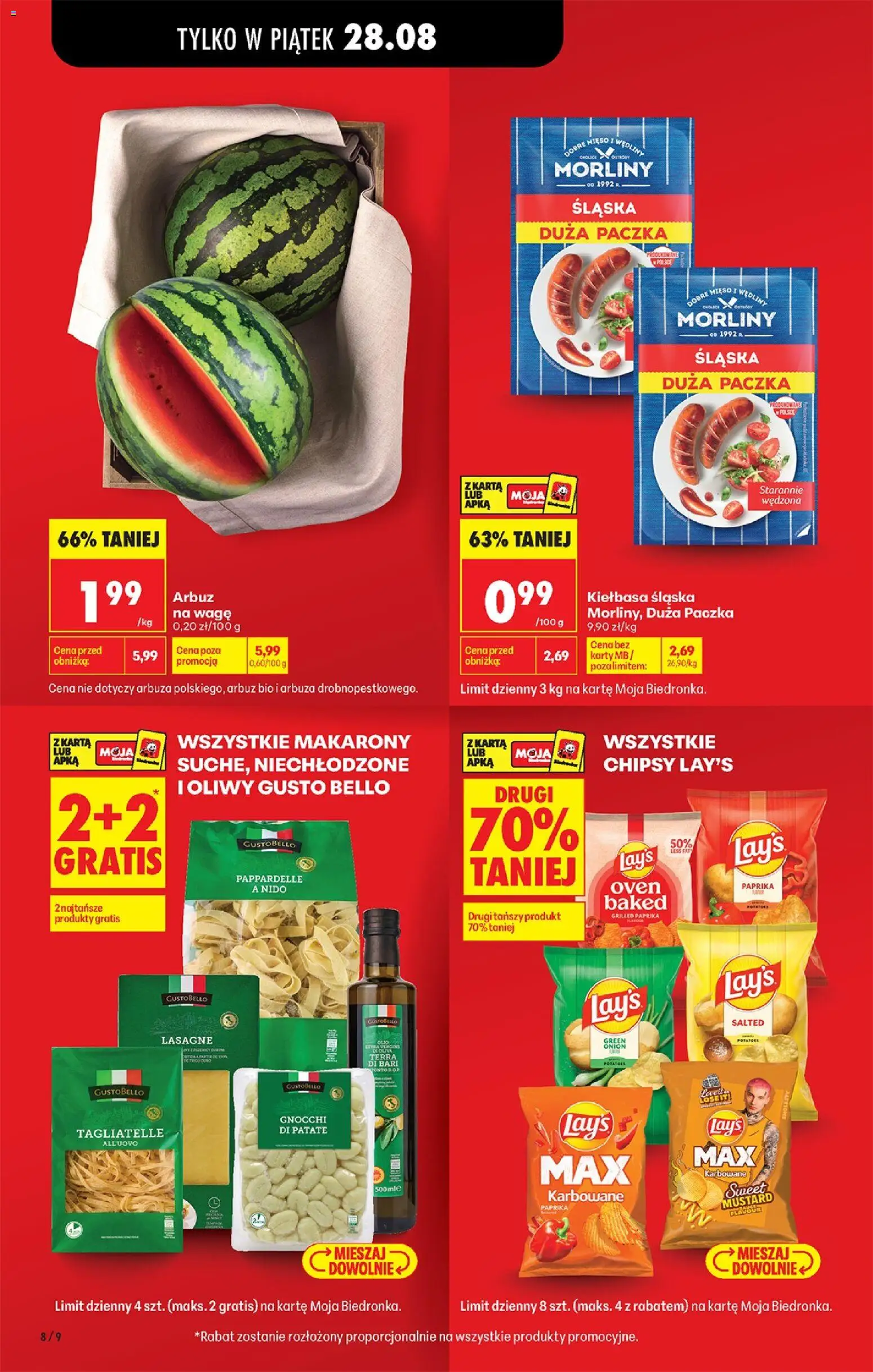 Biedronka Polsko leták - Codziennie niskie ceny od 27.08.2026 | Strana: 8 | Produkty: Paprika, Lay's, Chipsy, Karty