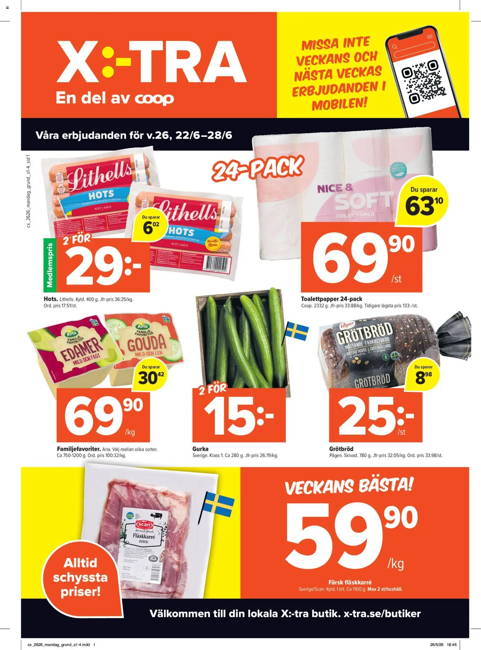 Coop Daglivs reklamblad aktuell från 22.06.2026 | Sida: 1