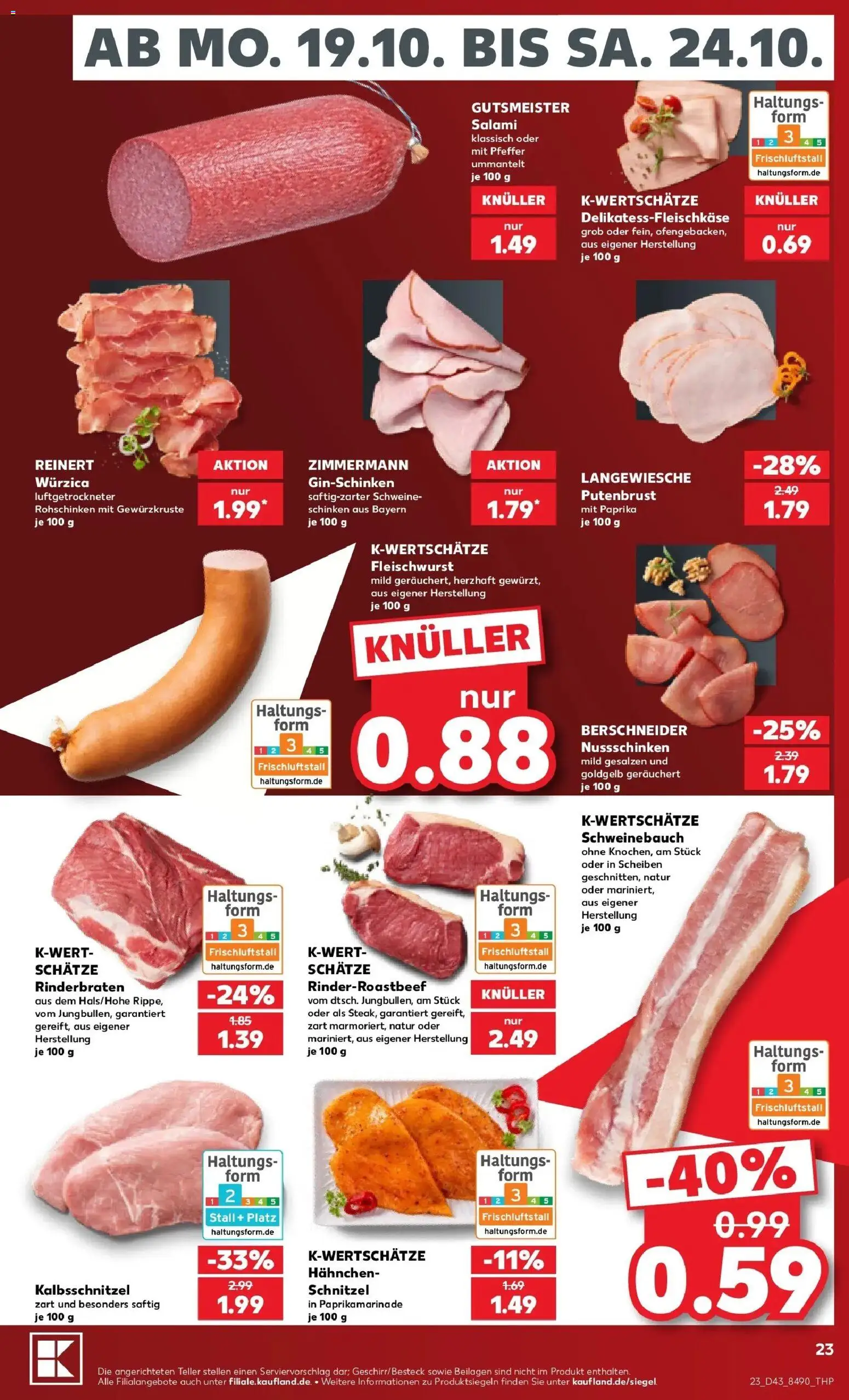 Prospekt Kaufland ab 19.10.2026 » Angebote Online zum Blättern | Seite: 27 | Produkte: Beilagen, Schweinebauch, Paprika, Salami