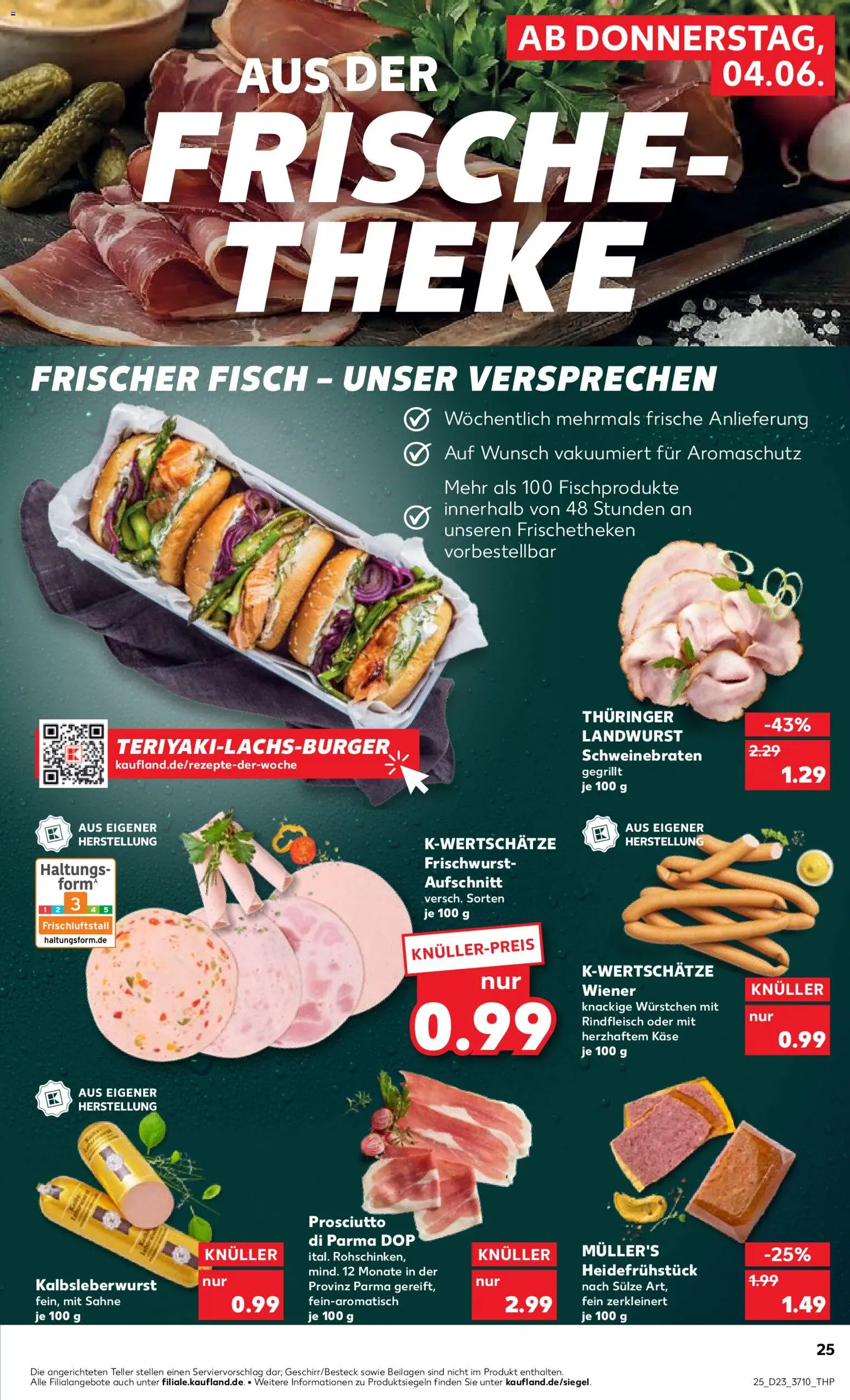 Kaufland Prospekt Frankfurt (Oder) – gültig ab 04.06.2026 | Seite: 25 | Produkte: Käse, Burger, Rindfleisch, Sahne