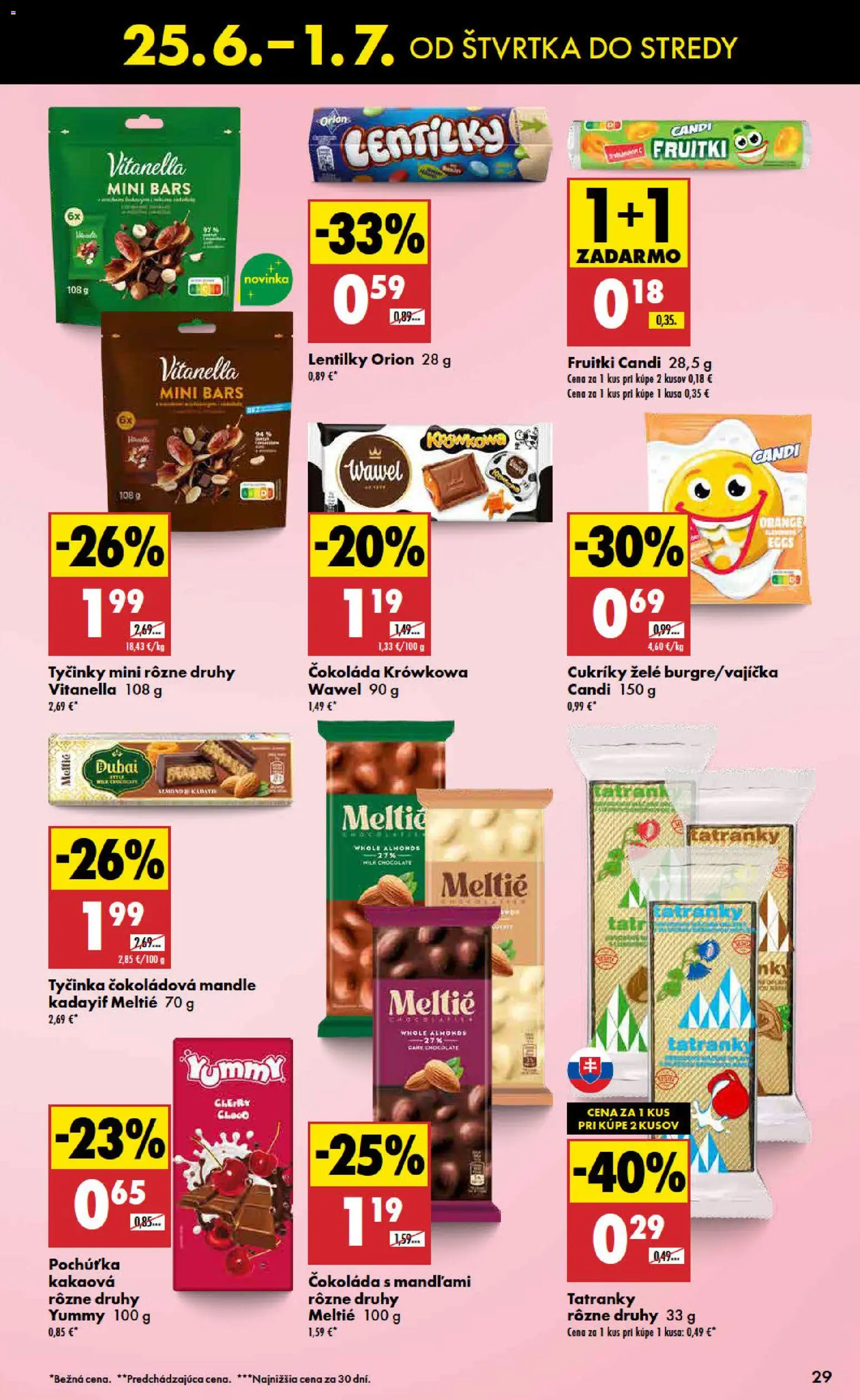 Nové Biedronka akcie – leták je platný od 25.06.2026 | Strana: 29 | Produkty: Čokoláda, Cukríky, Mandle