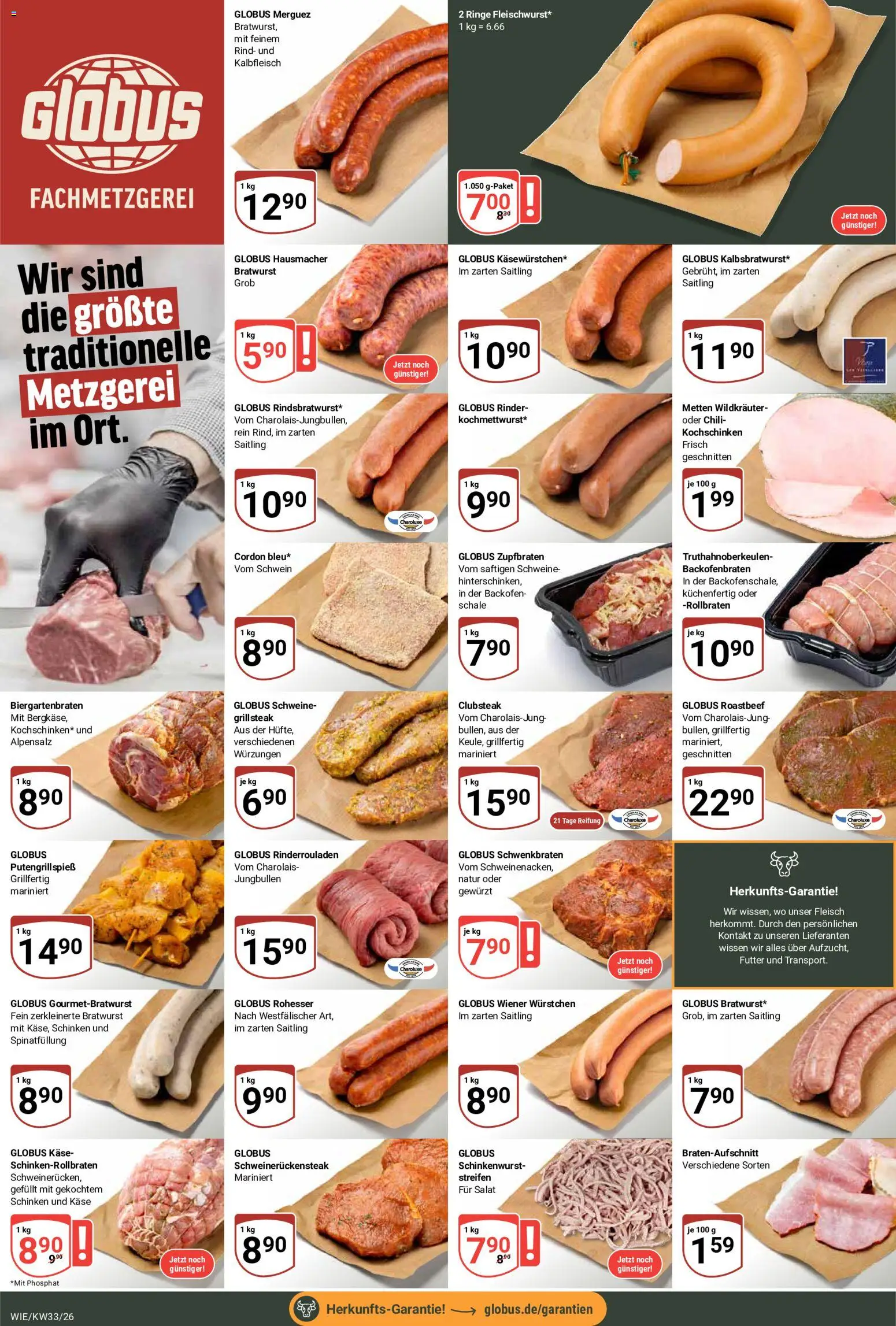 Globus Prospekt Waghäusel-Wiesental – gültig ab 10.08.2026 | Seite: 9 | Produkte: Rinderrouladen, Wiener wurstchen, Käse, Salat