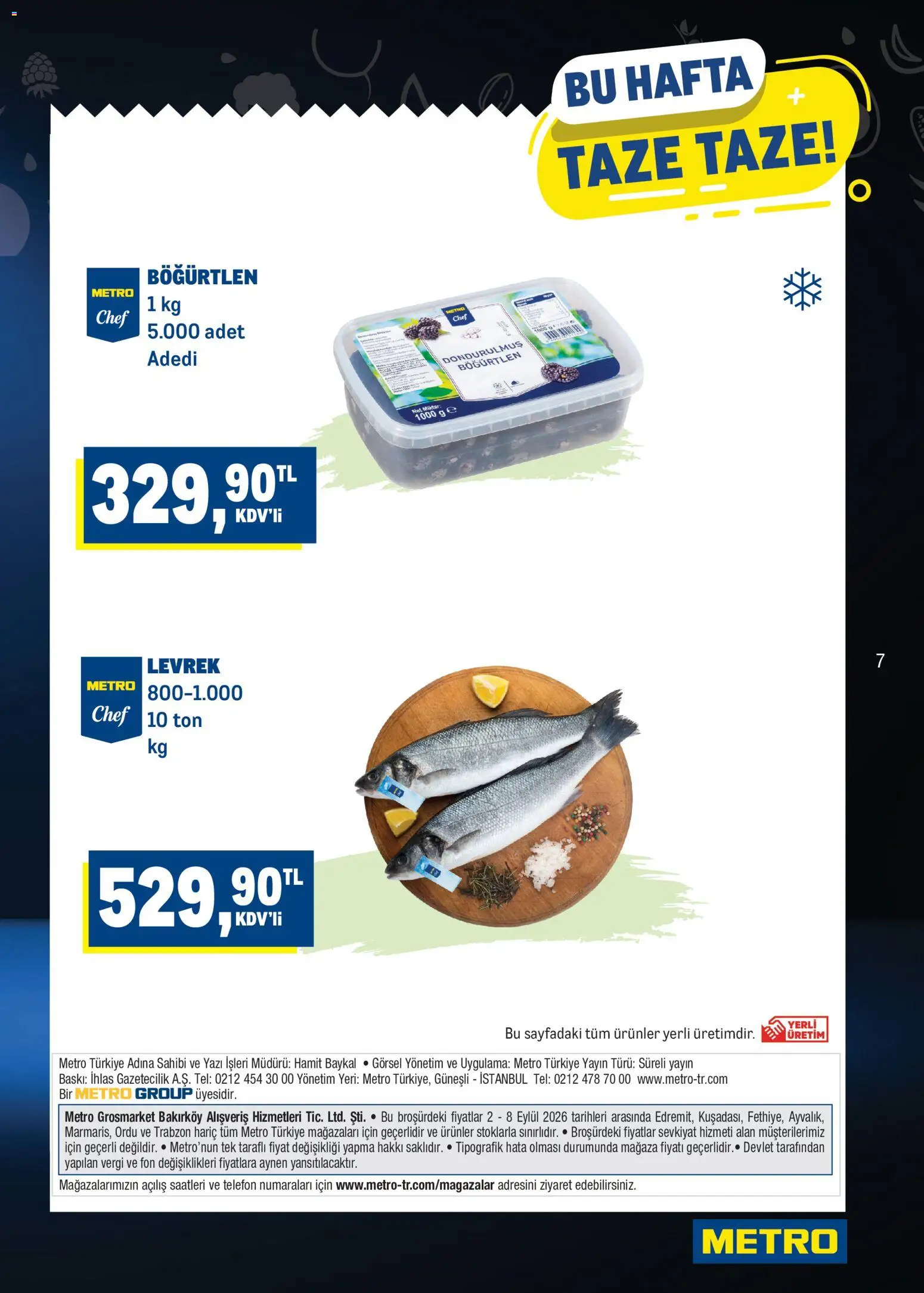Metro Katalog - 02 Eylül 2026 tarihinden itibaren geçerlidir | Sayfa: 7 | Ürünler: Baskı, Böğürtlen, Telefon, Levrek
