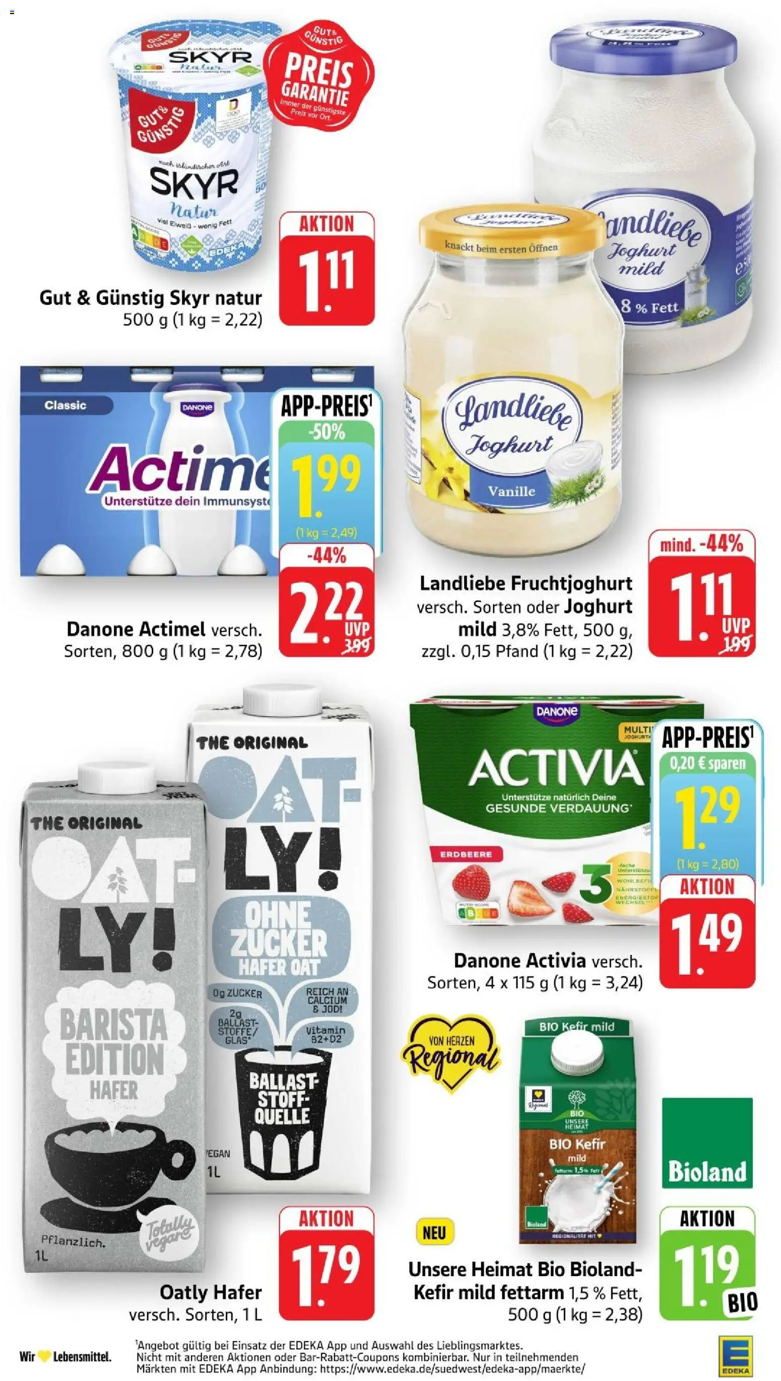 Edeka Prospekt Stuttgart – gültig ab 31.08.2026 | Seite: 19 | Produkte: Activia, Actimel, Skyr, Vanille