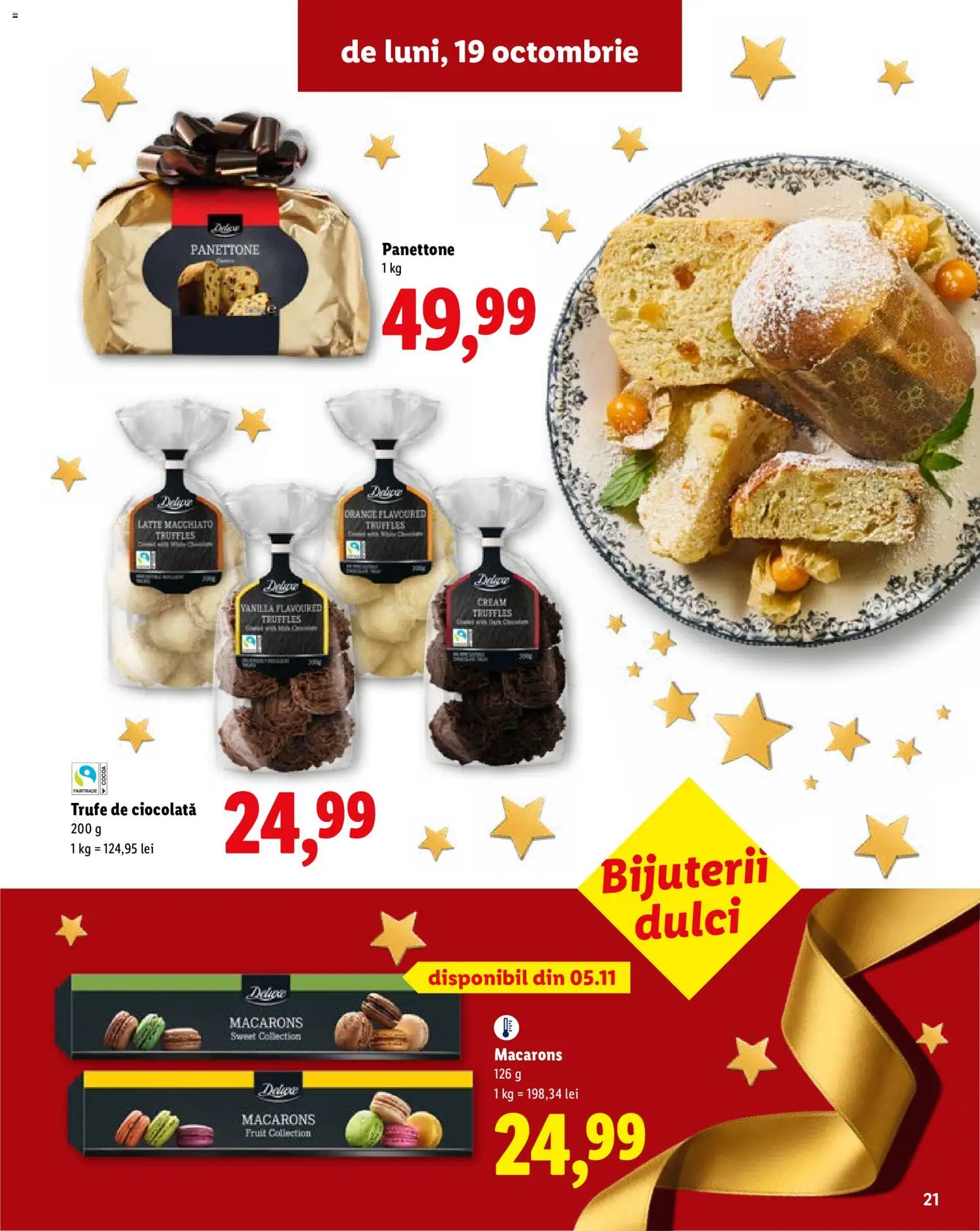 Noul catalog Lidl – valabil de la 19.10.2026 | Pagină: 21 | Produse: Ciocolată, Macarons, Deluxe