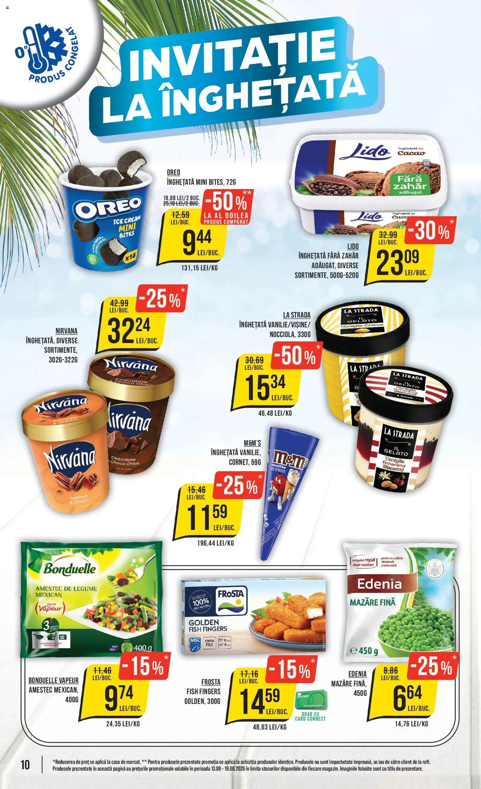 Noul catalog Mega Image – valabil de la 13.08.2026 | Pagină: 10 | Produse: Mazăre, Aplică, Cacao, Înghețată