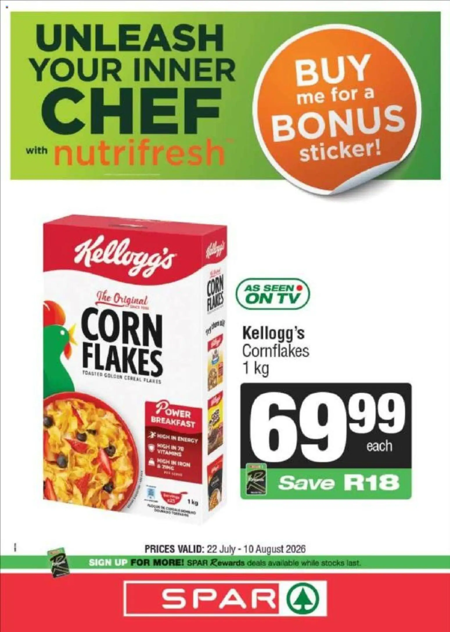 New Superspar catalogue – valid from 22/07/2026 | Page: 3 | Products: Corn, Iron, TV, Flakes