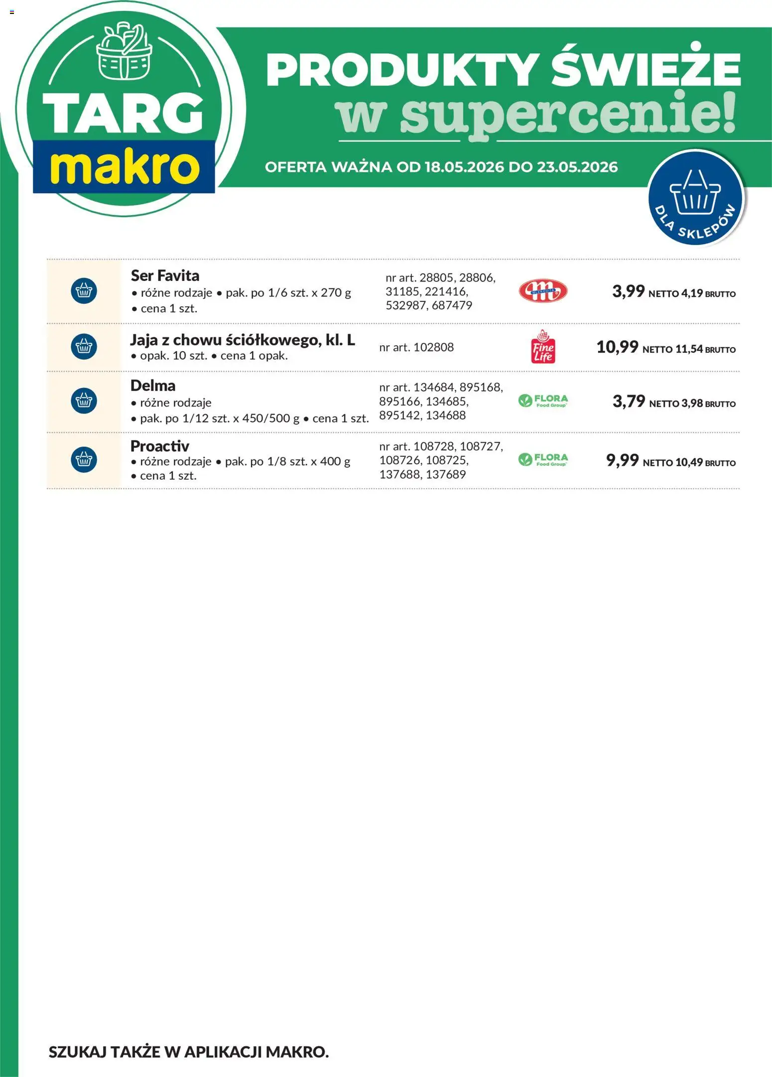 Makro gazetka - Oferta świeża w super cenach od 18.05.2026 | Strona: 8 | Produkty: Ser favita, Ser, Jaja