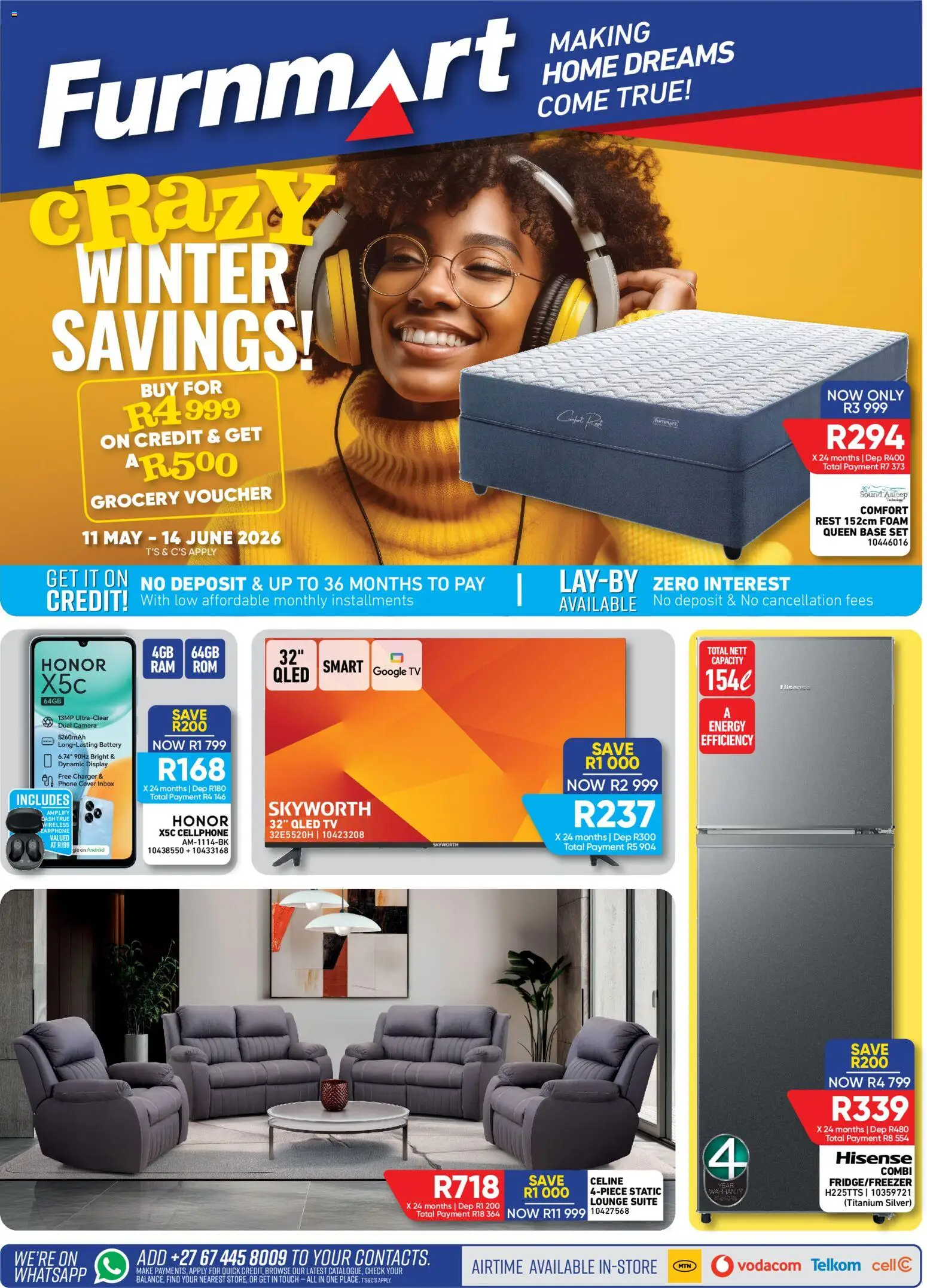 New Furnmart catalogue – valid from 11.05.2026 | Page: 1 | Products: Phone, Charger, Lounge suite, Foam