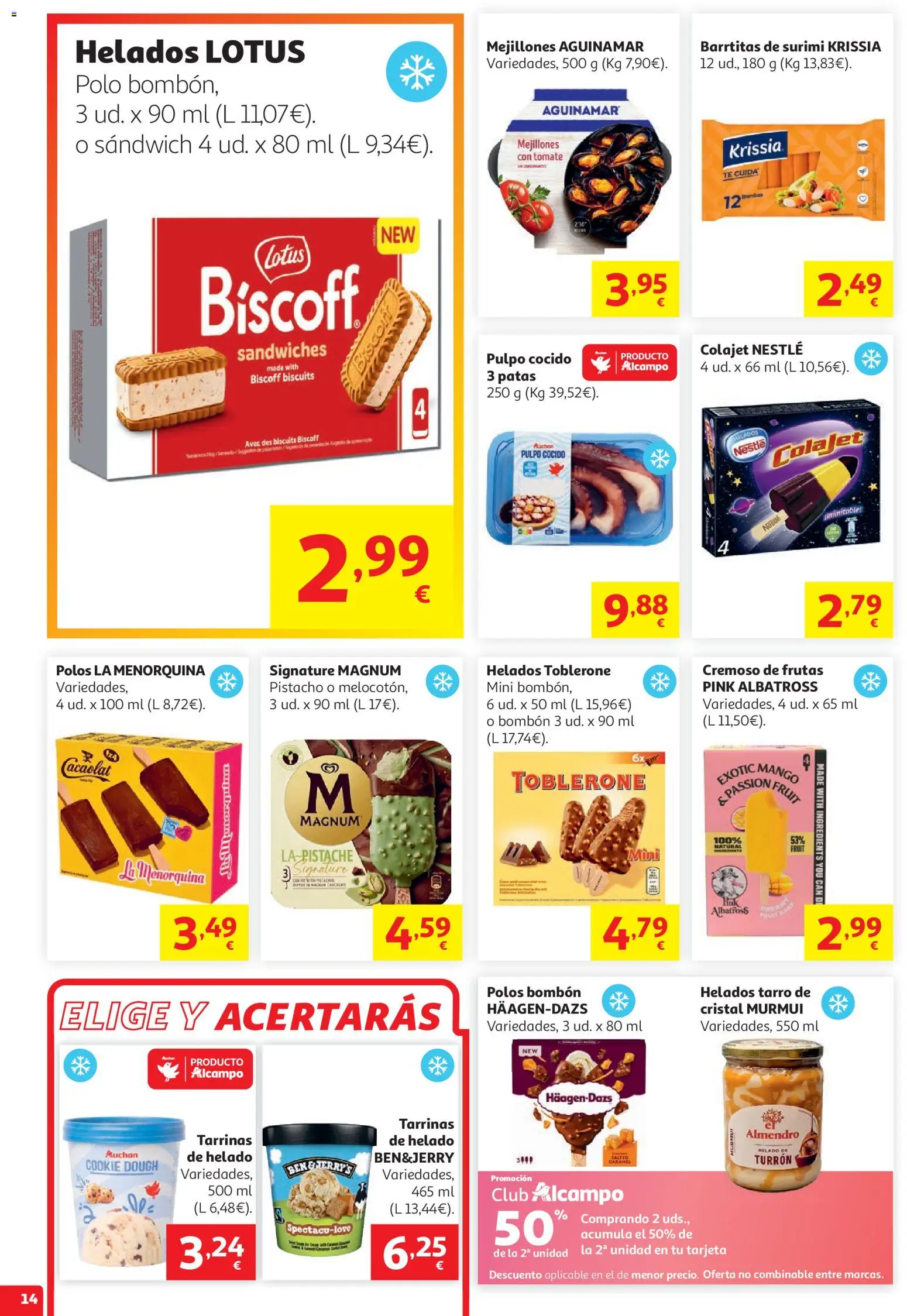 Alcampo HG Nacional Cat │ válido desde el 05.05.2026 | Página: 14 | Productos: Té, Helado, Ρούτερ