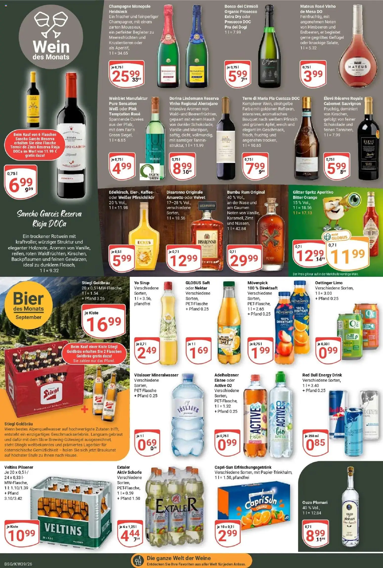 Globus Prospekt Braunschweig (ab 21.09.2026) » Angebote online | Seite: 21 | Produkte: Energy, Rum, Adelholzener, Äpfel