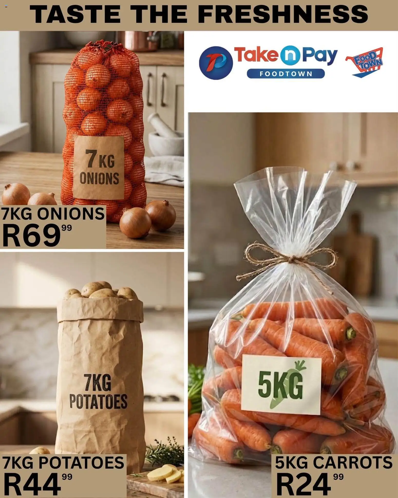 New Take n Pay catalogue – valid from 07/07/2026 | Page: 7 | Products: Carrots, Potatoes, Onions