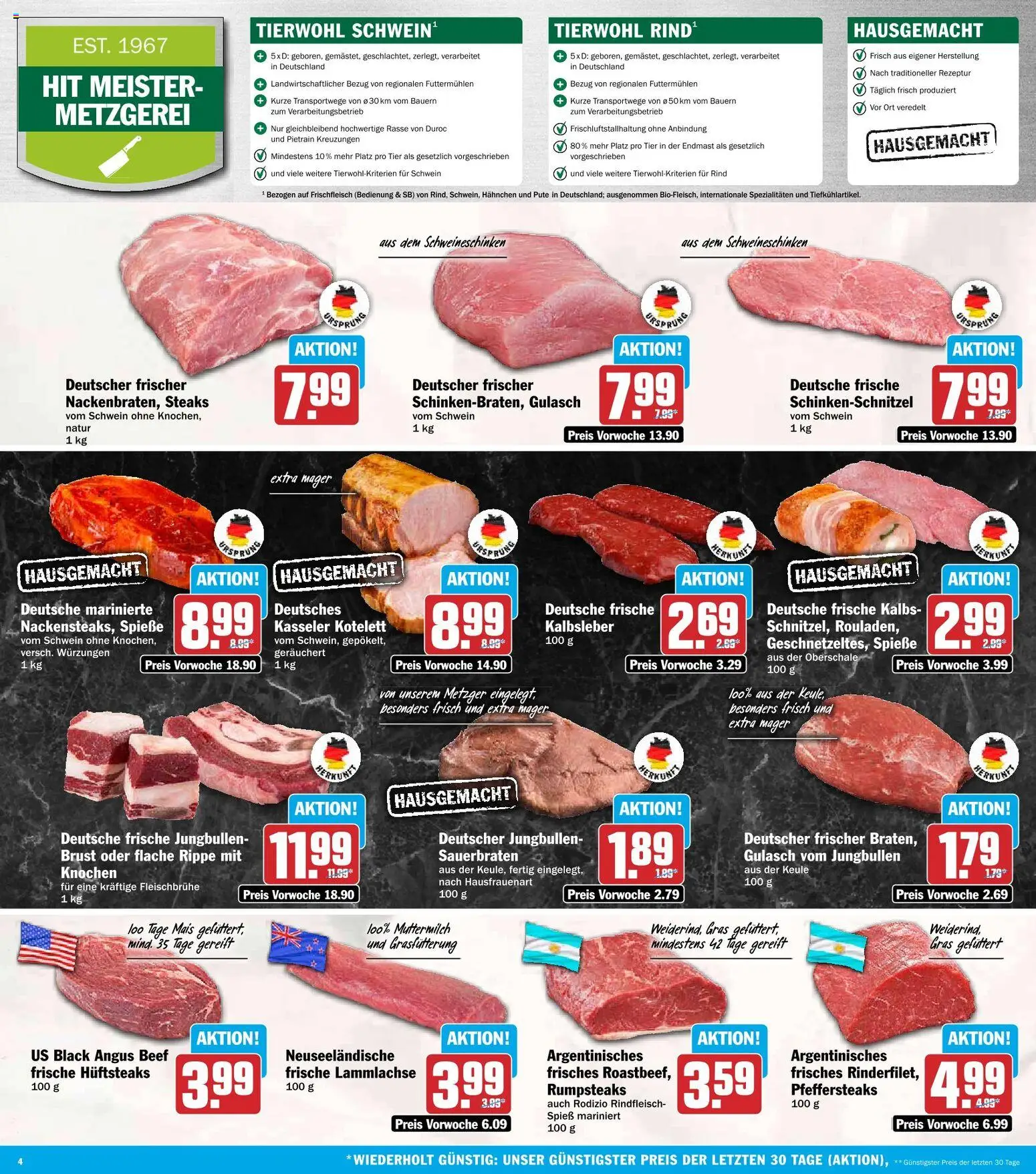 HIT Prospekt – gültig ab 28.09.2026 | Seite: 4 | Produkte: Mais, Hahnchen, Kalbsleber, Rindfleisch