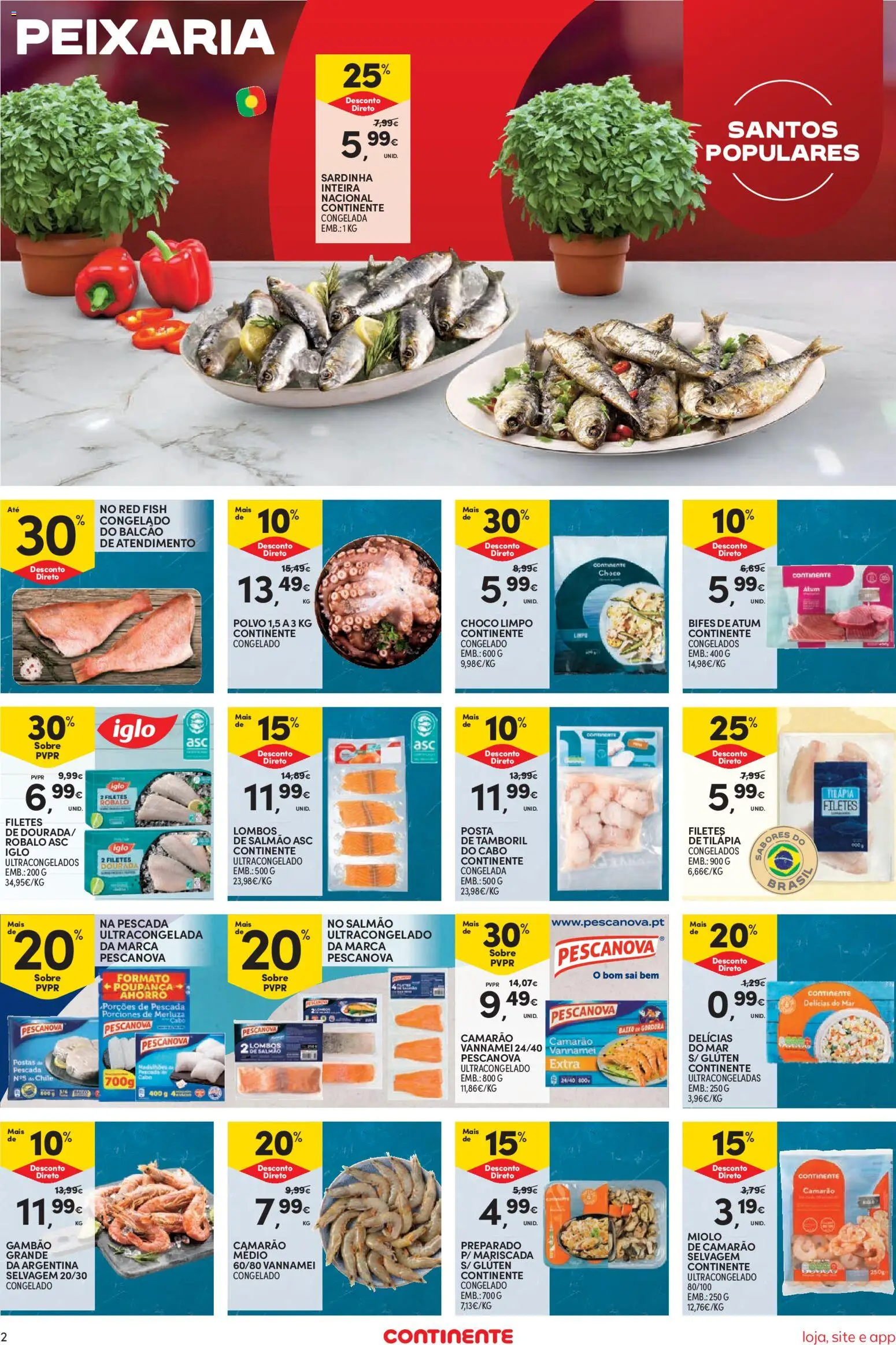 Continente Semanal Continente Bom Dia │ válido de 09.06.2026 | Página: 2 | Produtos: Dourada, Atum, Camarão, Salmão