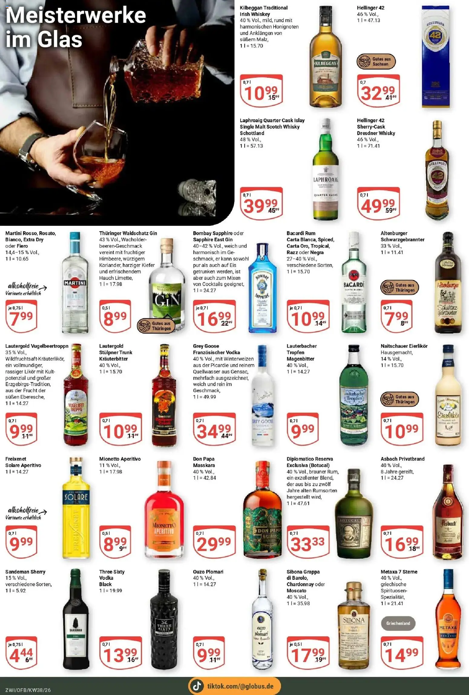 Globus Prospekt Zwickau (ab 14.09.2026) » Angebote online | Seite: 21 | Produkte: Likör, Gin, Whiskey, Ouzo plomari