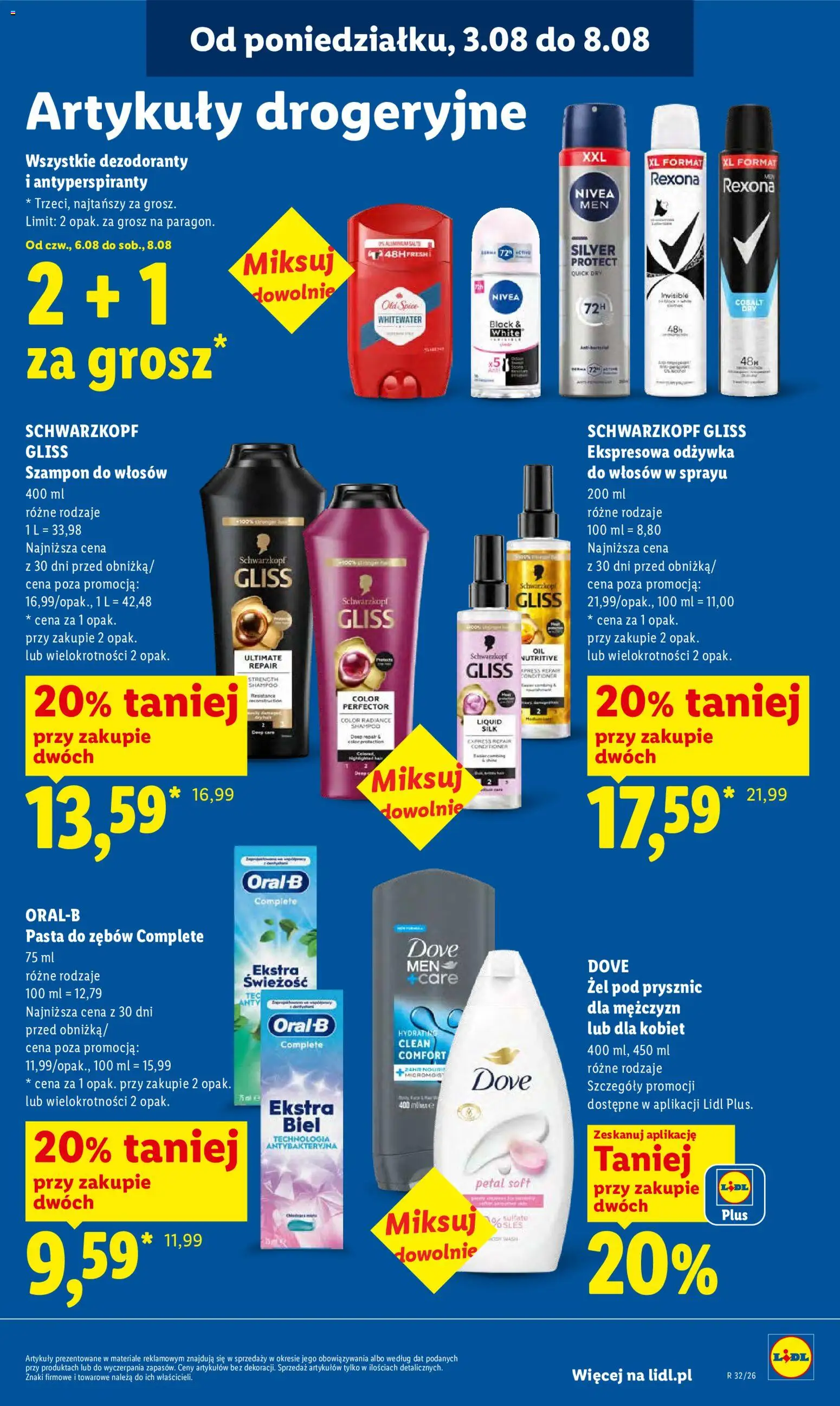 Lidl Polsko leták od 06.08.2026 | Strana: 85 | Produkty: Nivea, Old Spice, Rexona, Dove