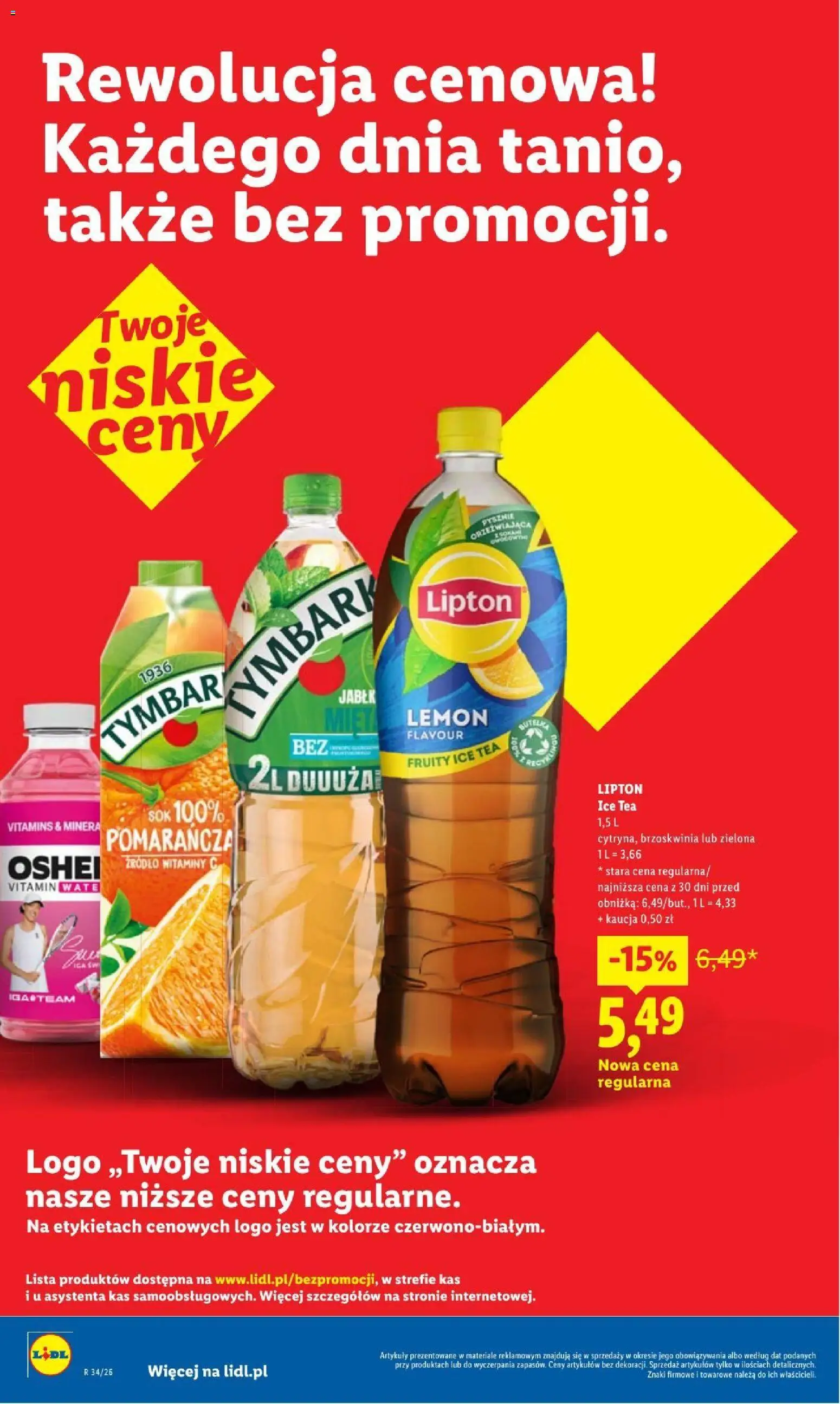 Lidl gazetka od 20.08.2026 | Strona: 34 | Produkty: Ice Tea, Tymbark, Mięta, Sok