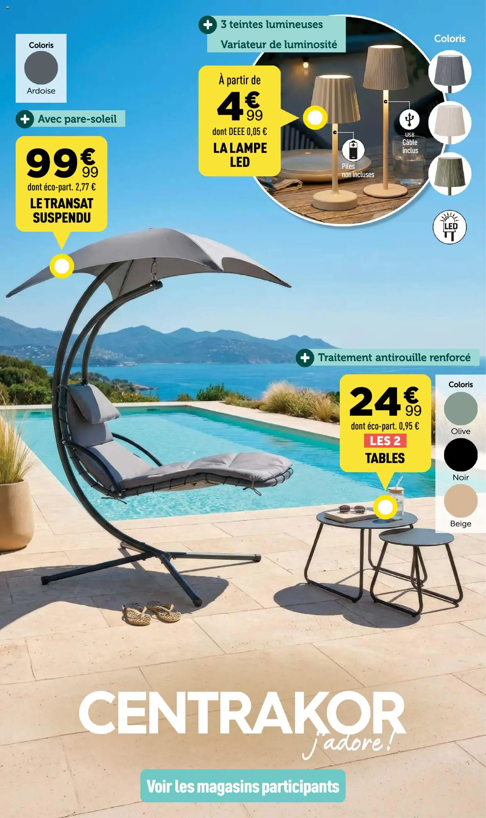 {H1} | Page: 1 | Produits: Olive, Transat, Lampe, Piles