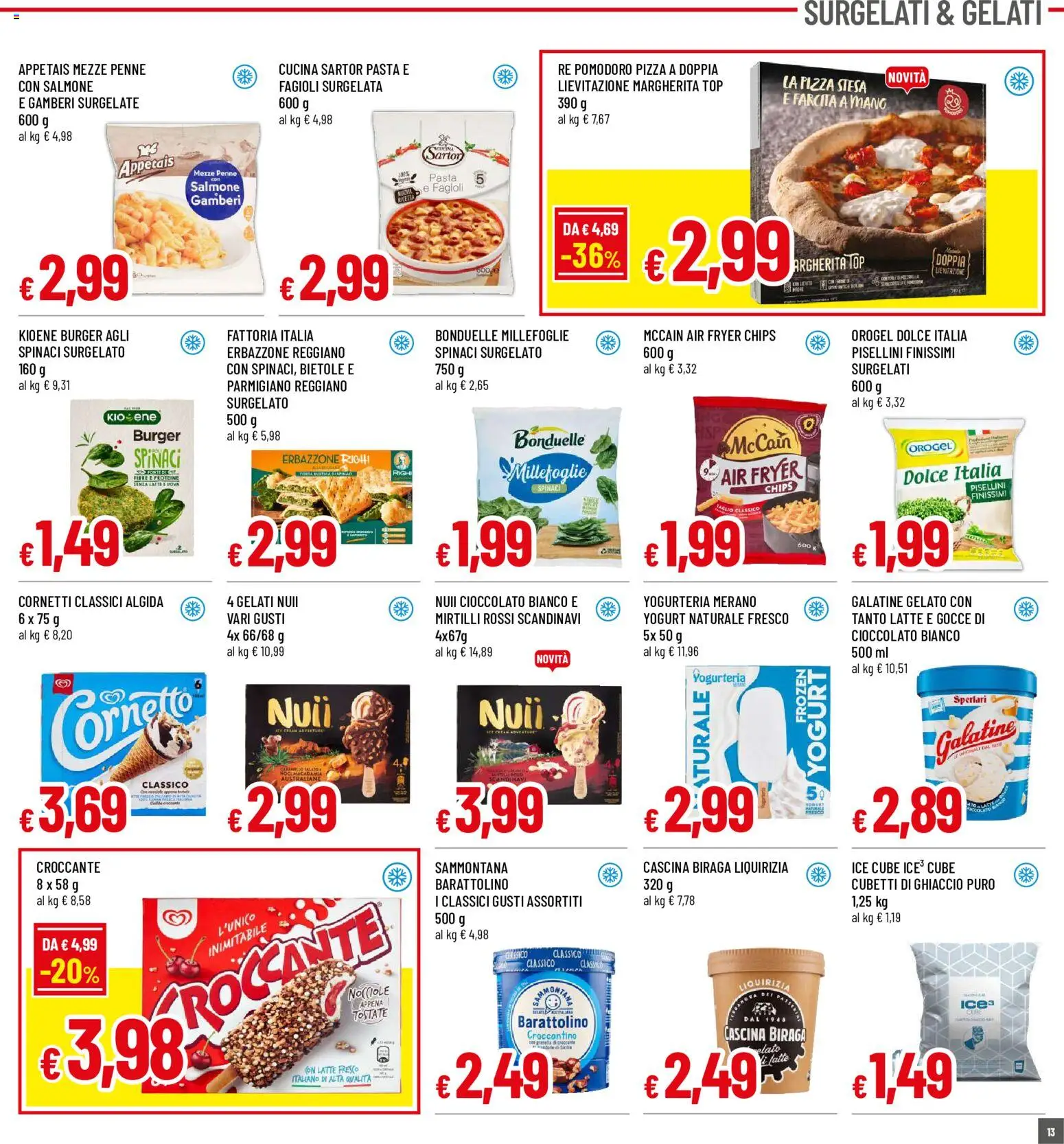 Volantino Famila del 20/08/2026 | Pagina: 13 | Prodotti: Gamberi, Pomodoro, Cioccolato bianco, Ghiaccio