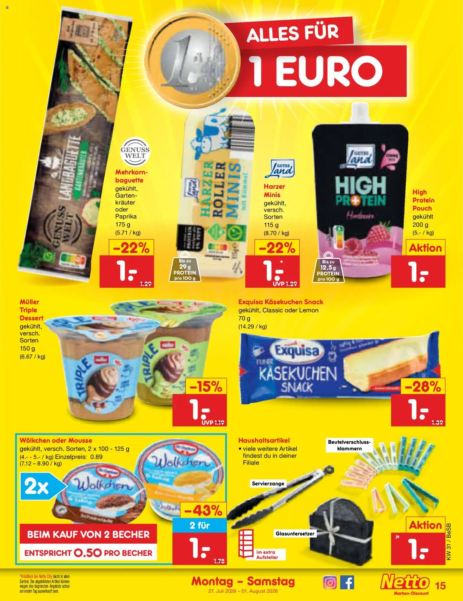 Netto Marken-Discount Prospekt – gültig ab 27.07.2026 | Seite: 25 | Produkte: Baguette, Exquisa, Paprika