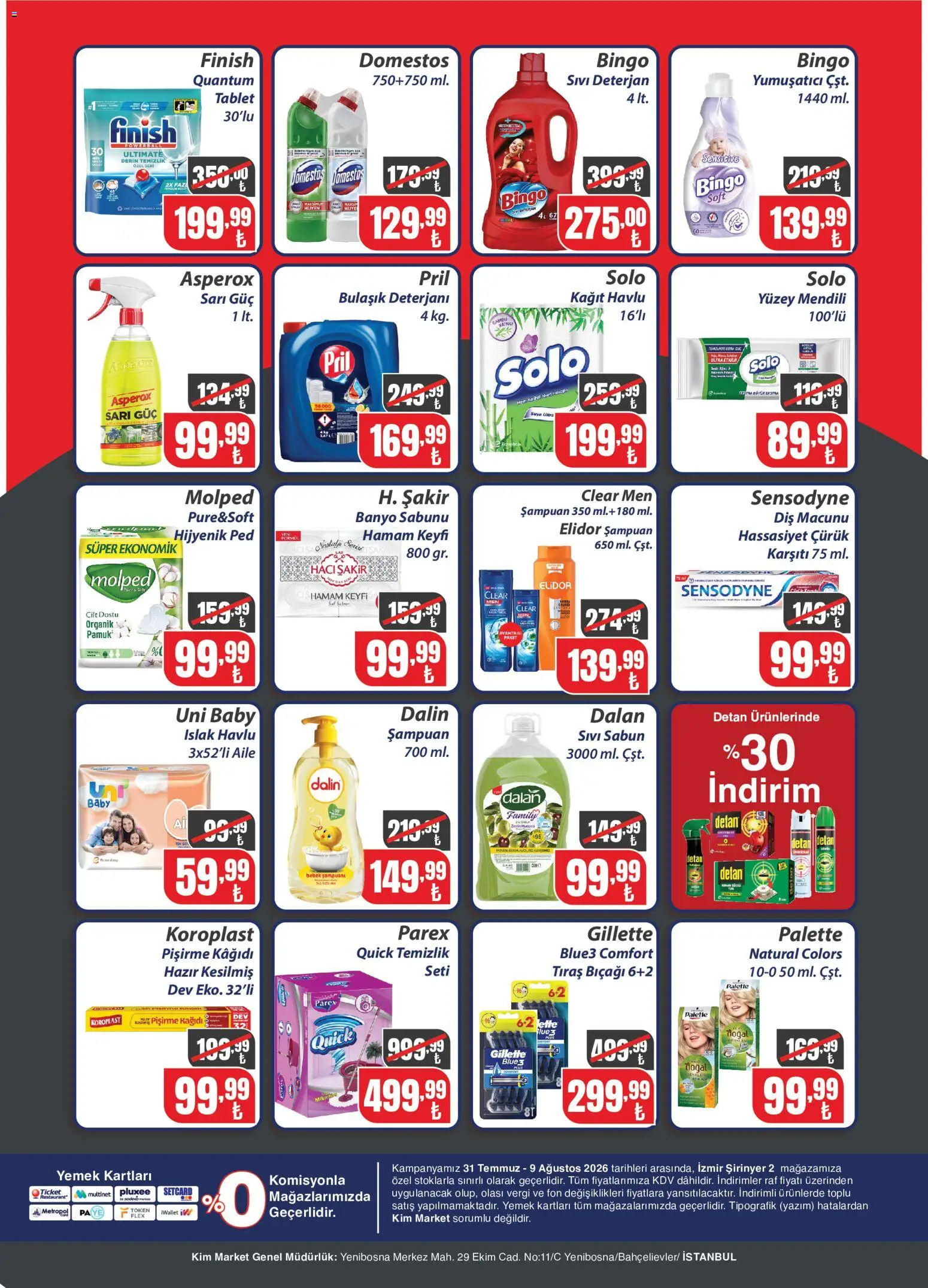 Kim Market - Katalog Şirinyer, Buca - 31 Temmuz 2026 tarihinden itibaren geçerlidir | Sayfa: 4 | Ürünler: Hijyenik ped, Sabun, Yumuşatıcı, Deterjan