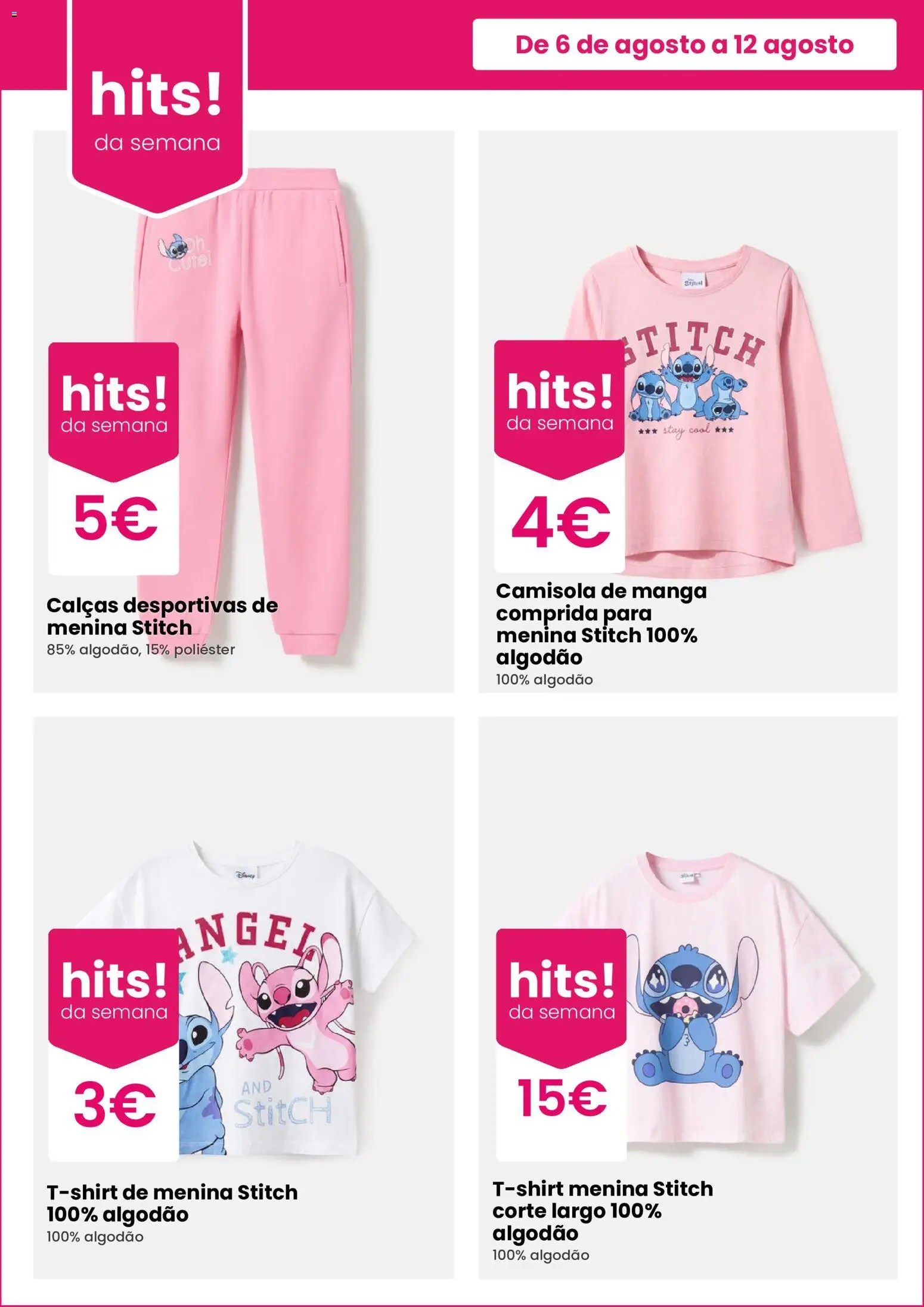 Pepco folheto │ válido de 06/08/2026 | Página: 3 | Produtos: Manga, Algodão, Calças, Camisola
