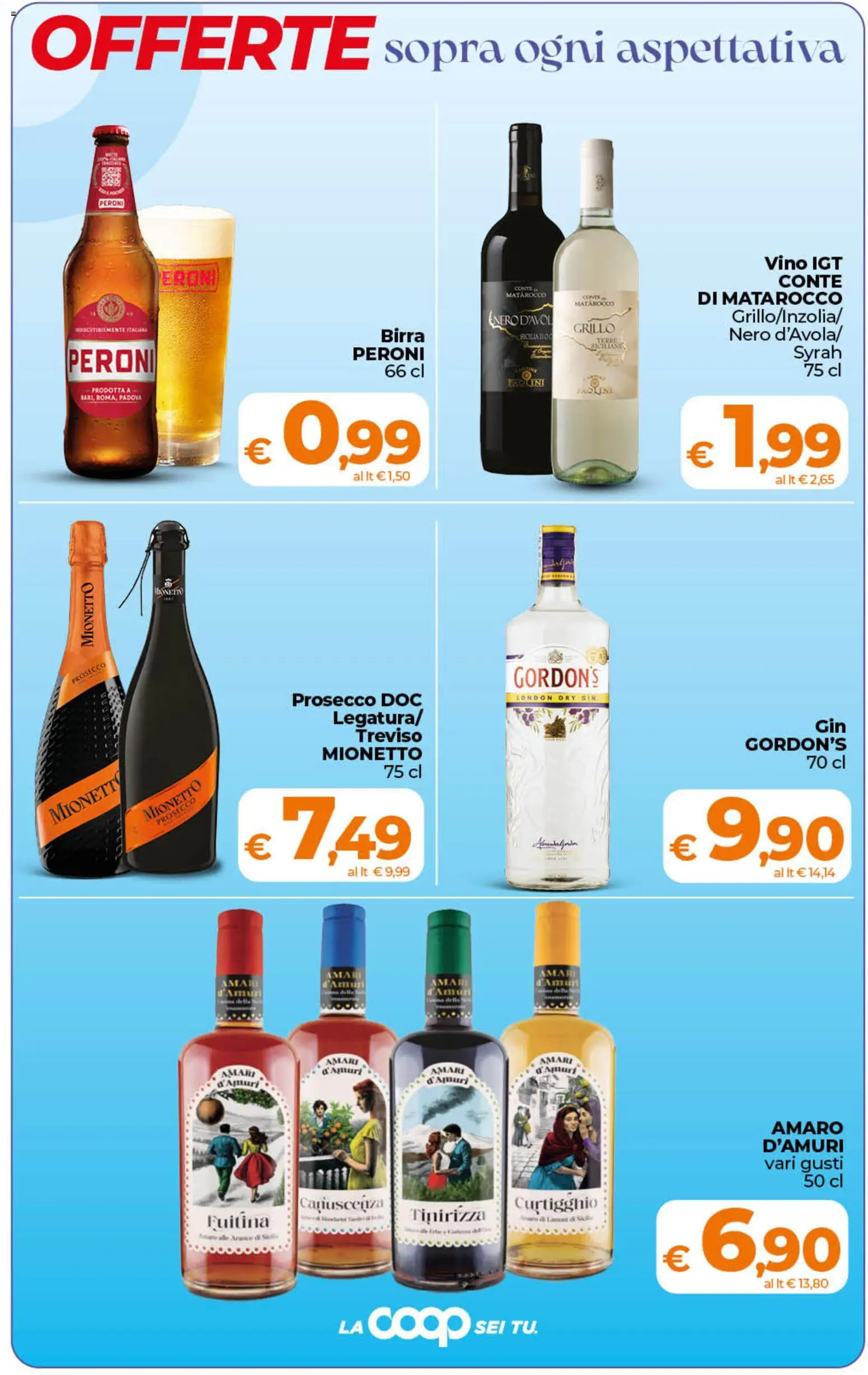 Volantino Ipercoop del 07.04.2026 | Pagina: 7 | Prodotti: Birra, Gin, Vino, Amaro