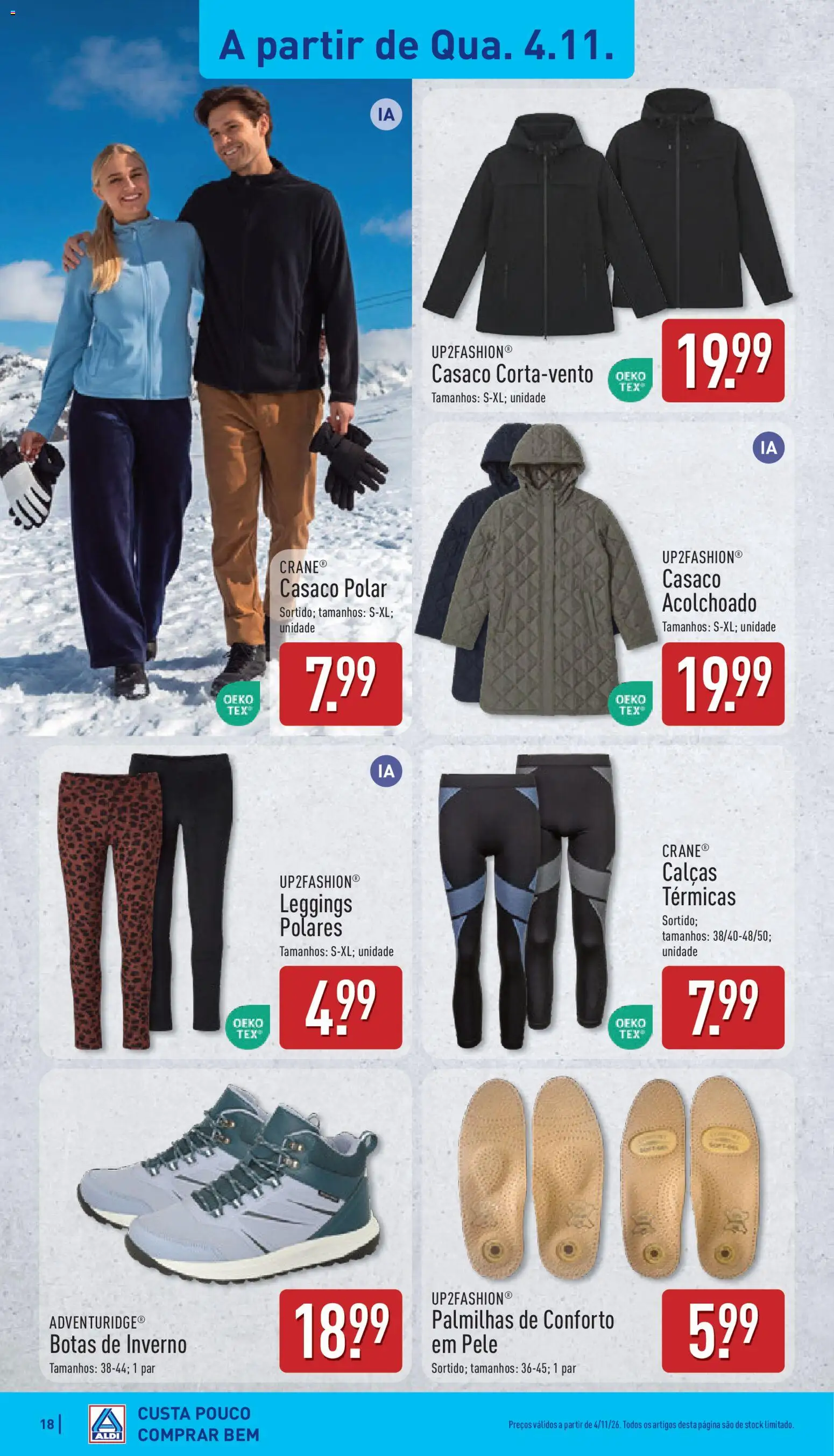 Aldi folheto │ válido de 02/11/2026 | Página: 18 | Produtos: Casaco, Palmilhas, Calças, Leggings