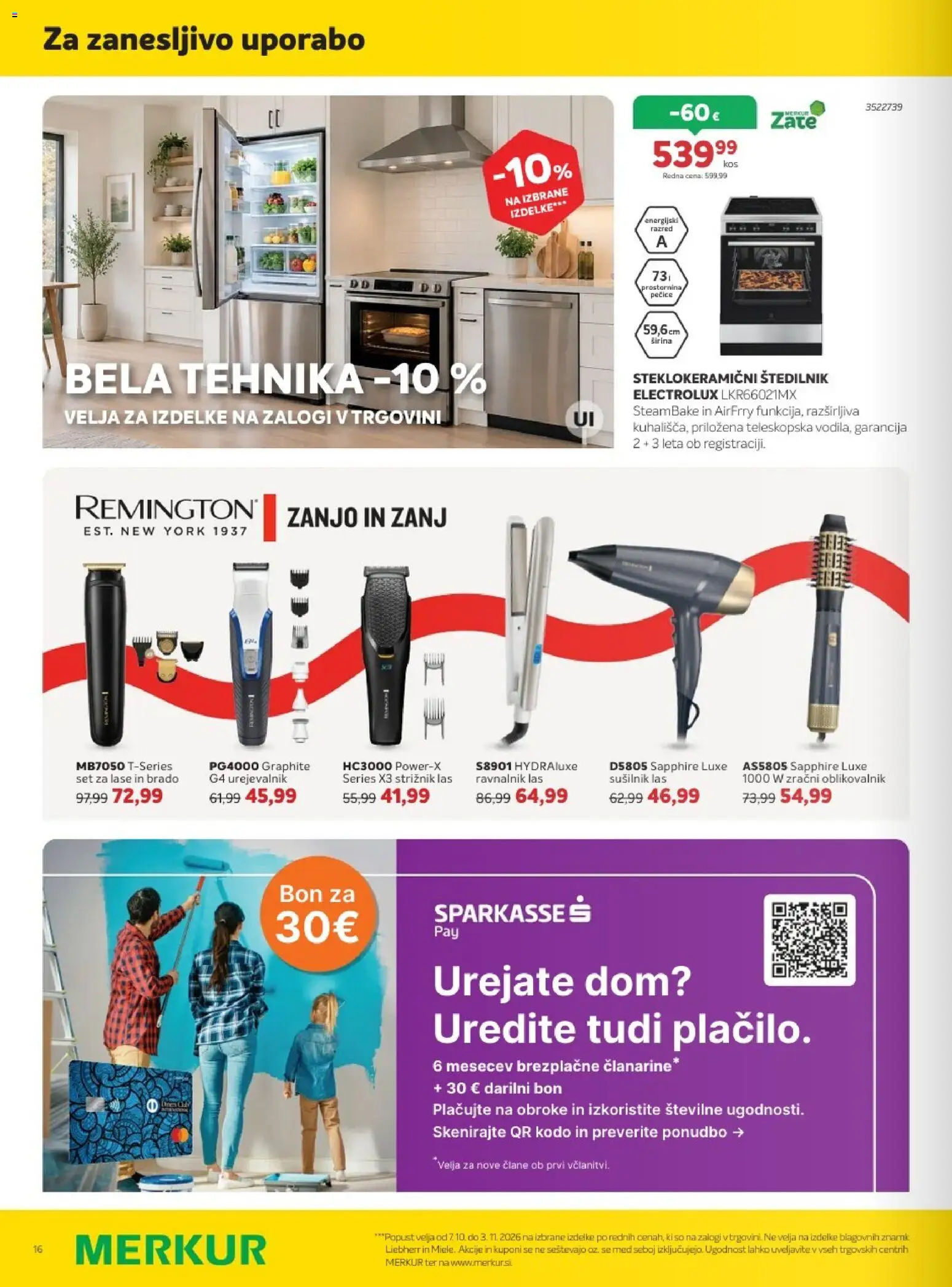 Novi Merkur katalog ponudbe – veljaven od 07.10.2026 | Stran: 16 | Izdelki: Med, Ravnalnik las, Štedilnik, Strižnik