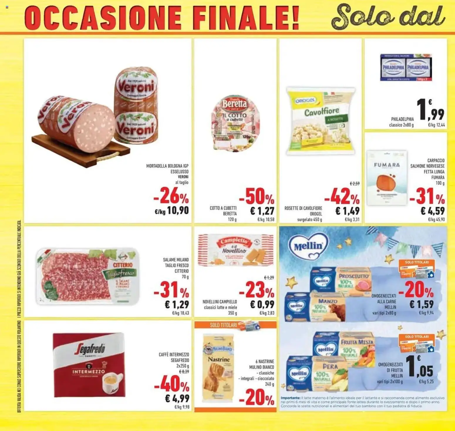 Anteprima volantino Conad dal 23/09/2026 prossima settimana | Pagina: 48 | Prodotti: Carpaccio, Prosciutto, Cavolfiore, Carne