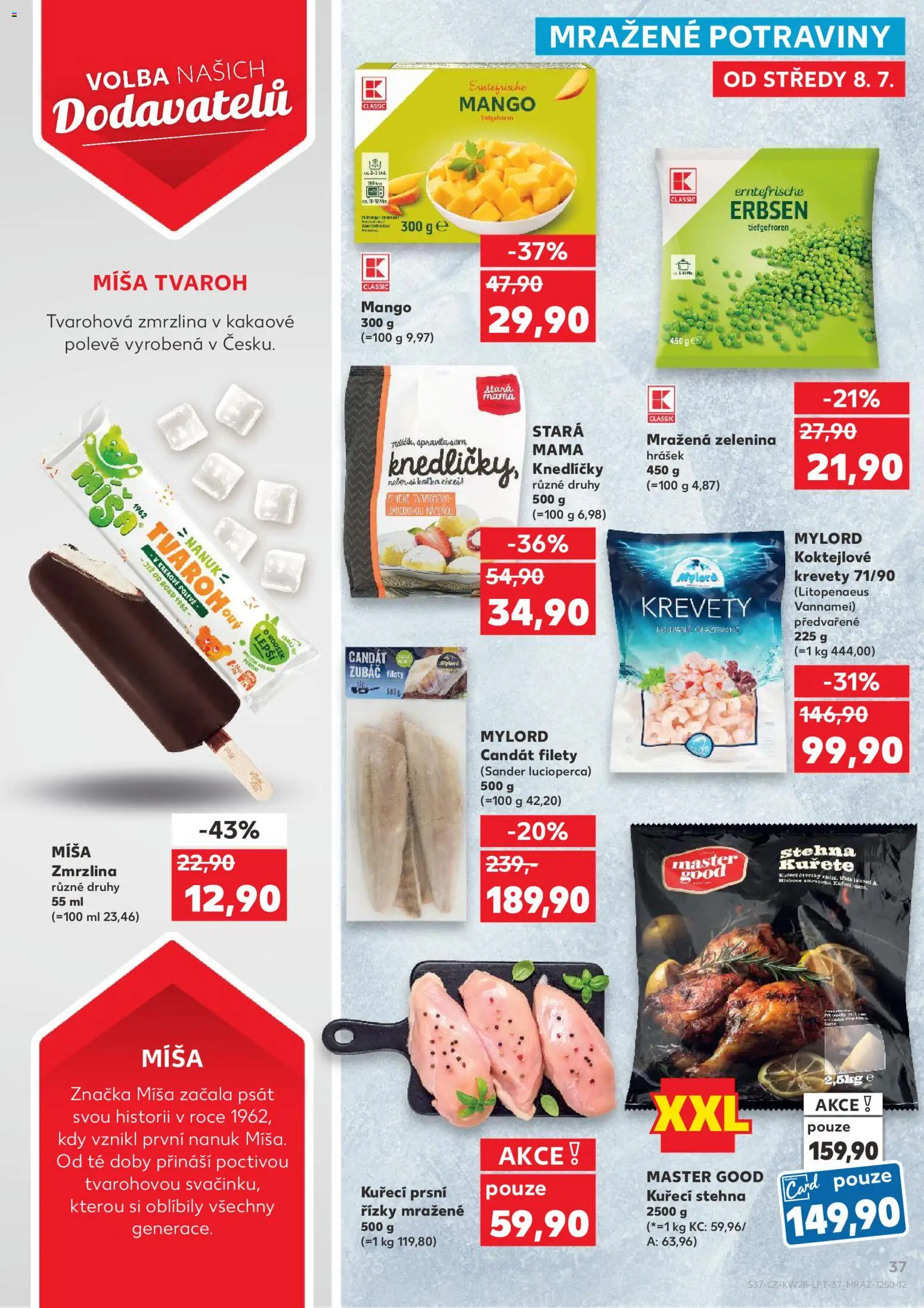 Kaufland leták - Plzeň Bory od 08.07.2026 | Strana: 37 | Produkty: Mražená zelenina, Zmrzlina, Potraviny, Krevety