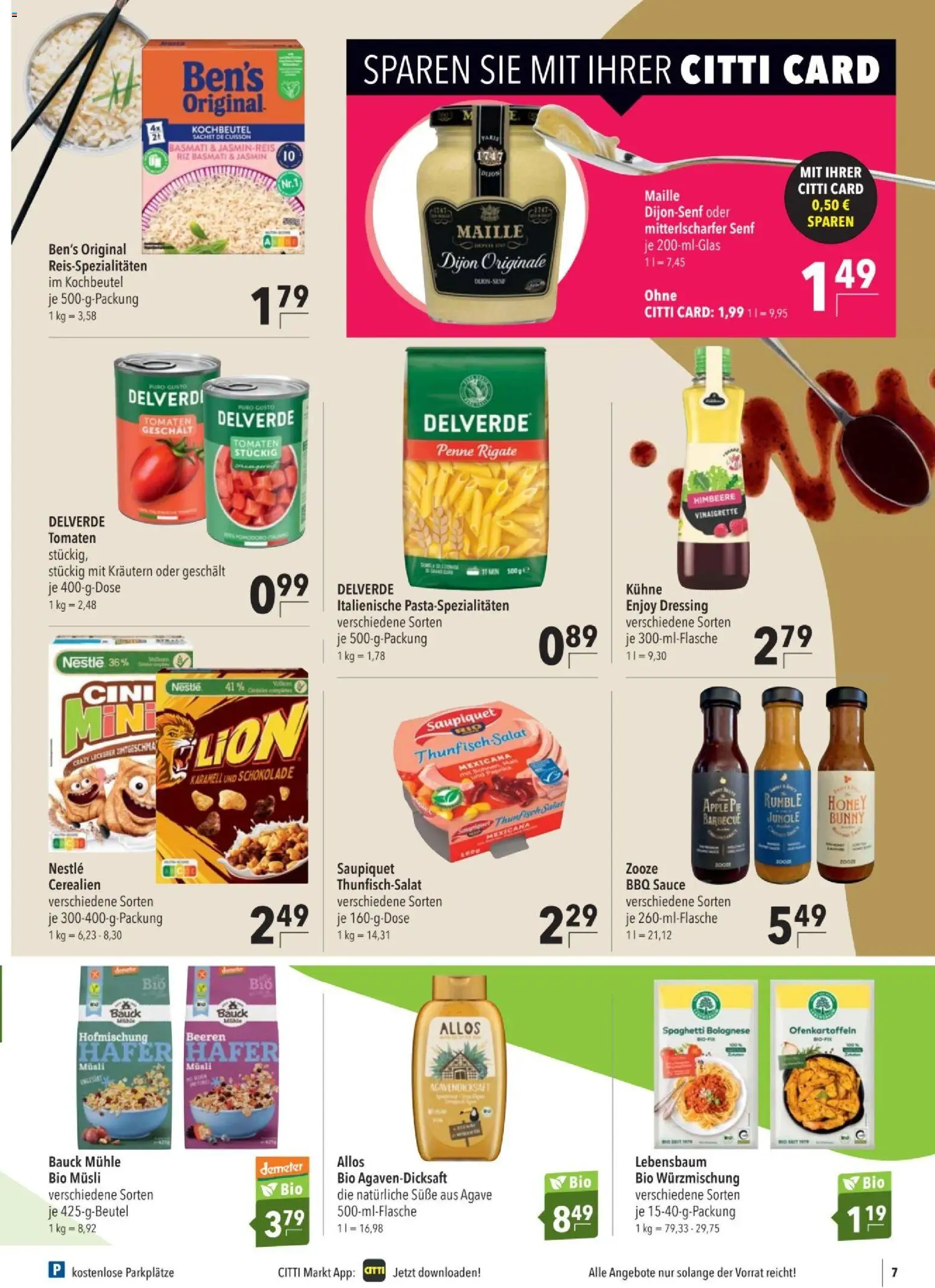 CITTI tilbudsavis – gyldig fra 19/08/2026 | Side: 7 | Produkter: Spaghetti, Salat, Dressing, Müsli