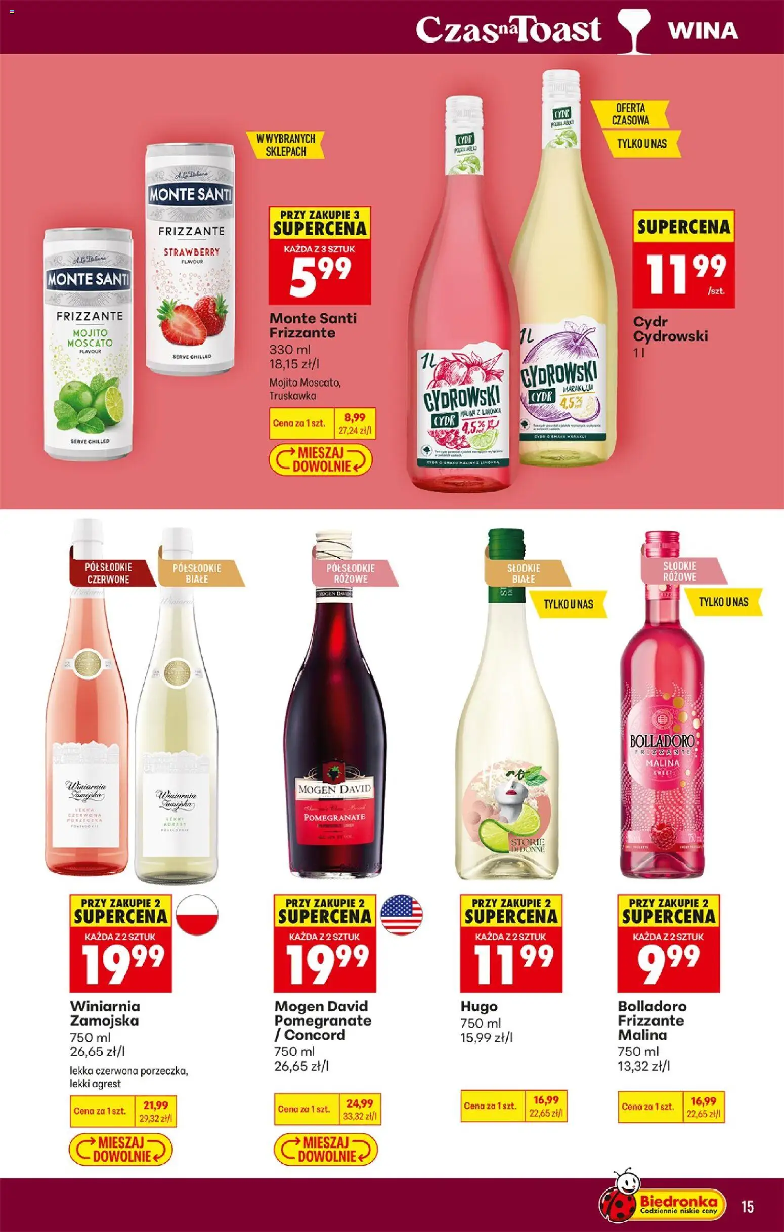 Biedronka gazetka - Czas na toast od 01.06.2026 | Strona: 15