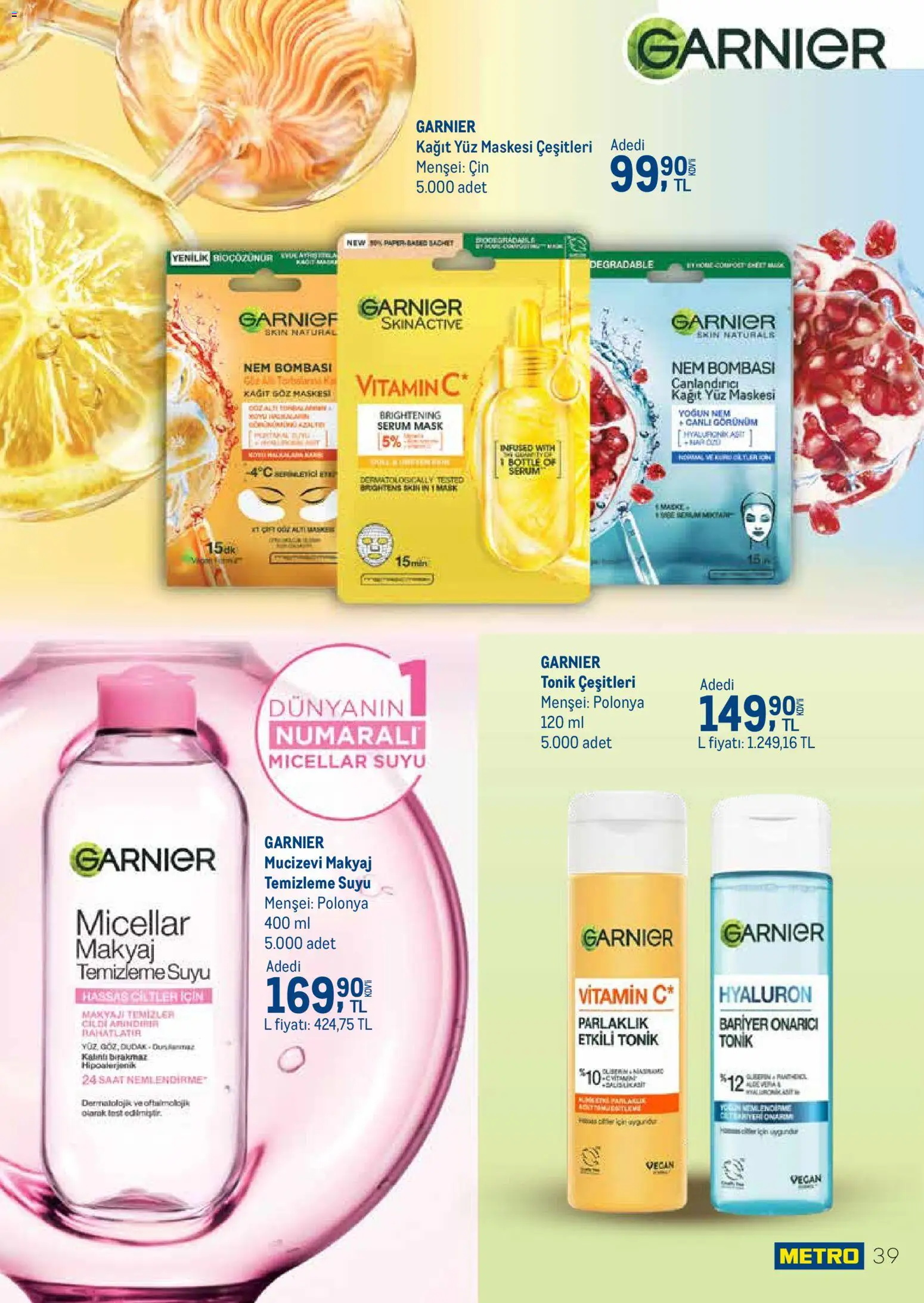 Metro - Temizlik | Kişisel bakım - 01.03.2026 tarihinden itibaren geçerlidir | Sayfa: 39 | Ürünler: Makyaj, Cin, Saat