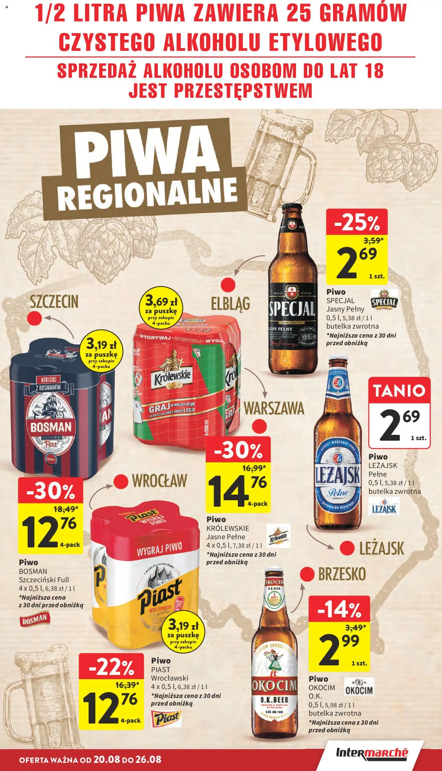 Intermarche gazetka od 20.08.2026 | Strona: 35 | Produkty: Piwo Królewskie, Piwo, Piwo Leżajsk