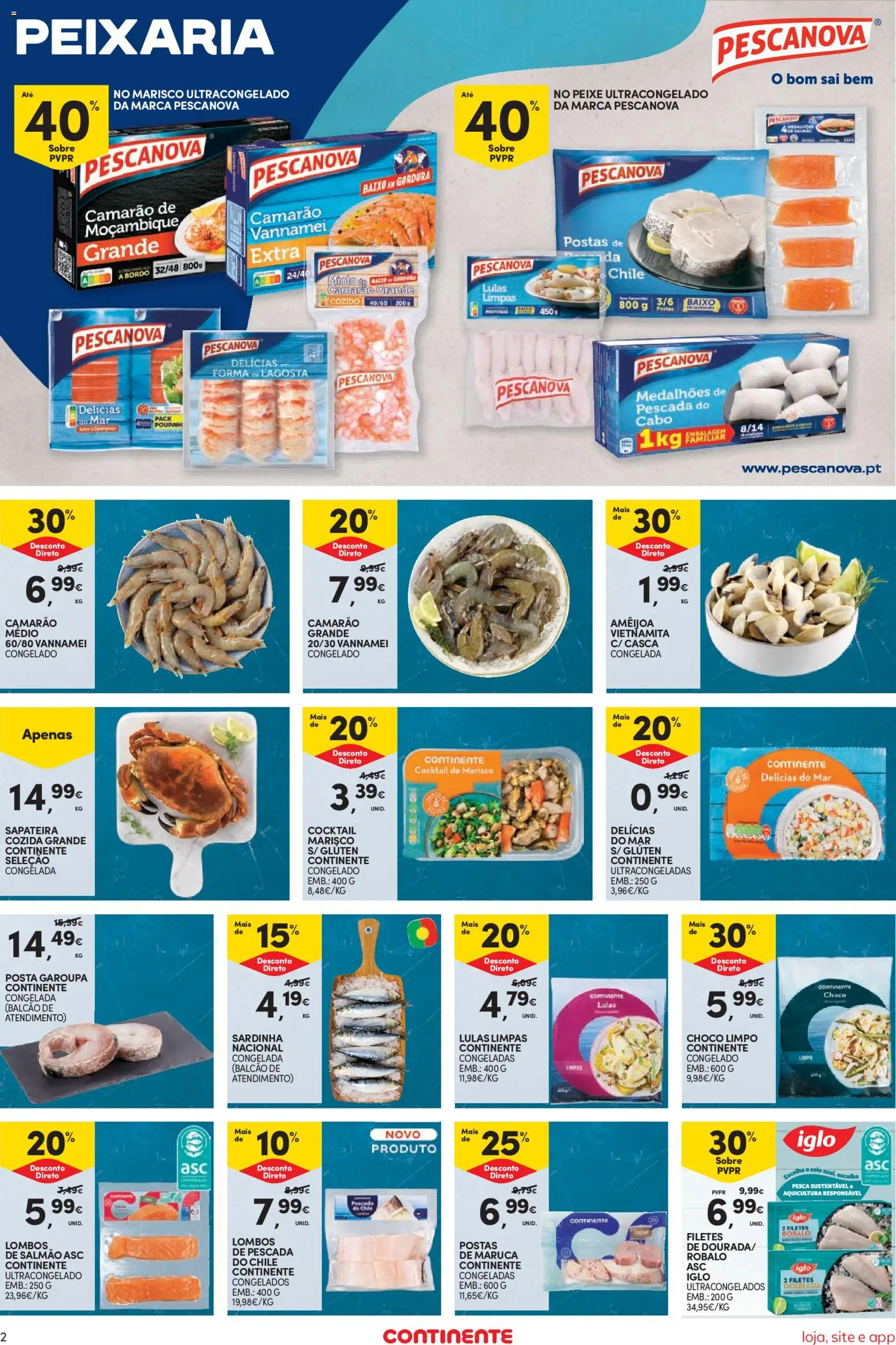 Continente Semanal Continente Bom Dia │ válido de 18/08/2026 | Página: 2 | Produtos: Cabo, Pescada, Lulas, Salmão
