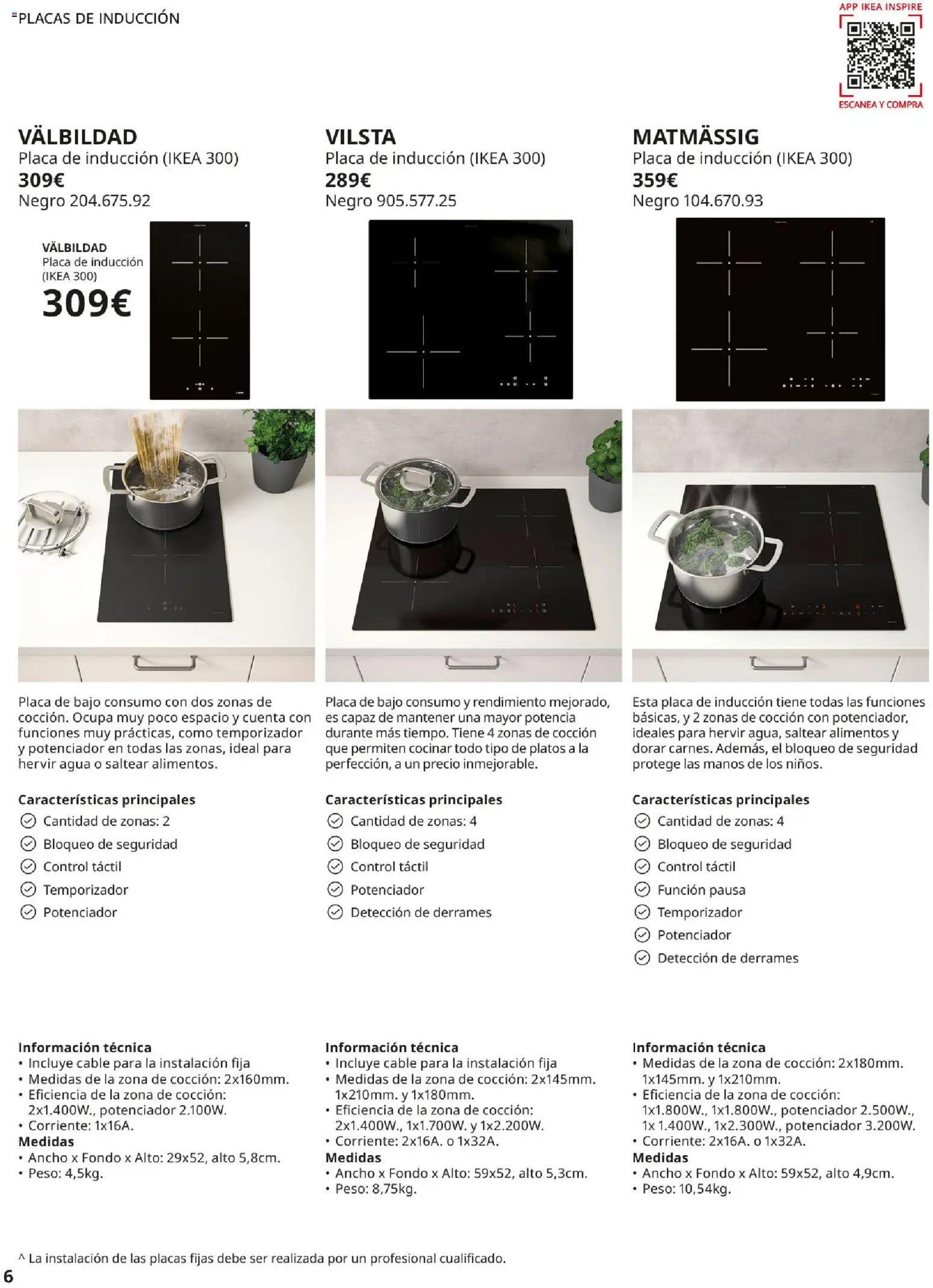 IKEA - Electrodomésticos │ válido desde el 01/09/2026 | Página: 6 | Productos: Placa de inducción, Cable, Alimentos, Agua