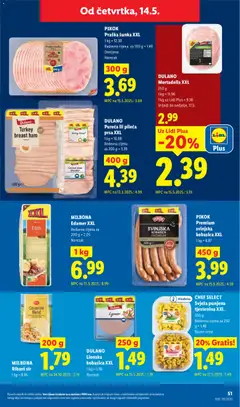 PIKOK Premium svinjska kobasica XXL, 1 kg = 8.87 - Pregled kataloga iz trgovine Lidl, vrijedi od 11.05.2026 | Stranica: 51