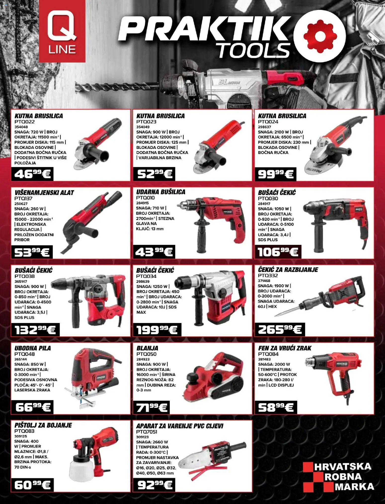 Pevex katalog | vrijedi od 28.05.2026 | Stranica: 16 | Proizvodi: Brusilica, Ubodna pila, Kutna brusilica, Bušilica