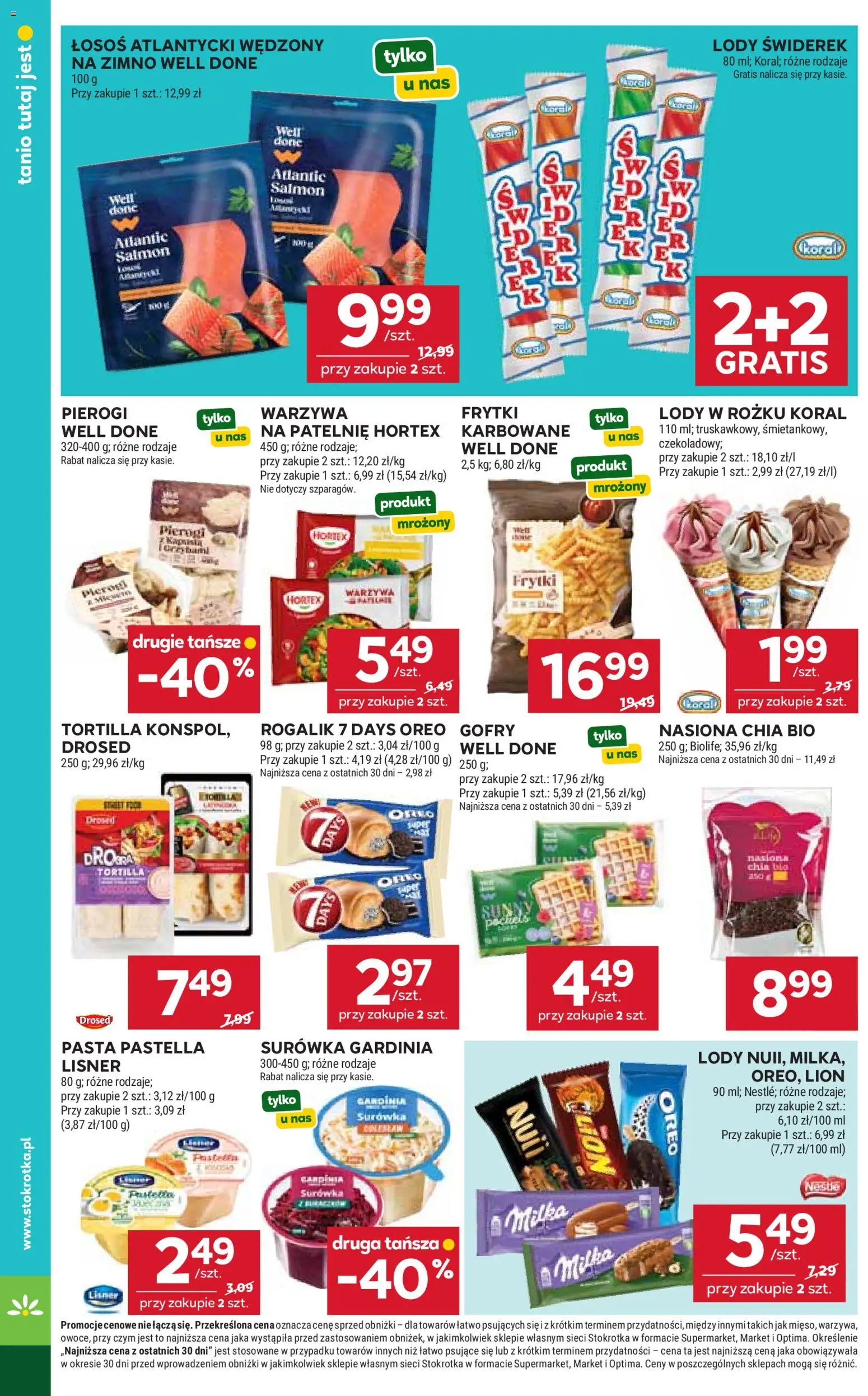 Stokrotka gazetka od 06.08.2026 | Strona: 38 | Produkty: Łosoś atlantycki, Łosoś, Pasta, Nasiona chia