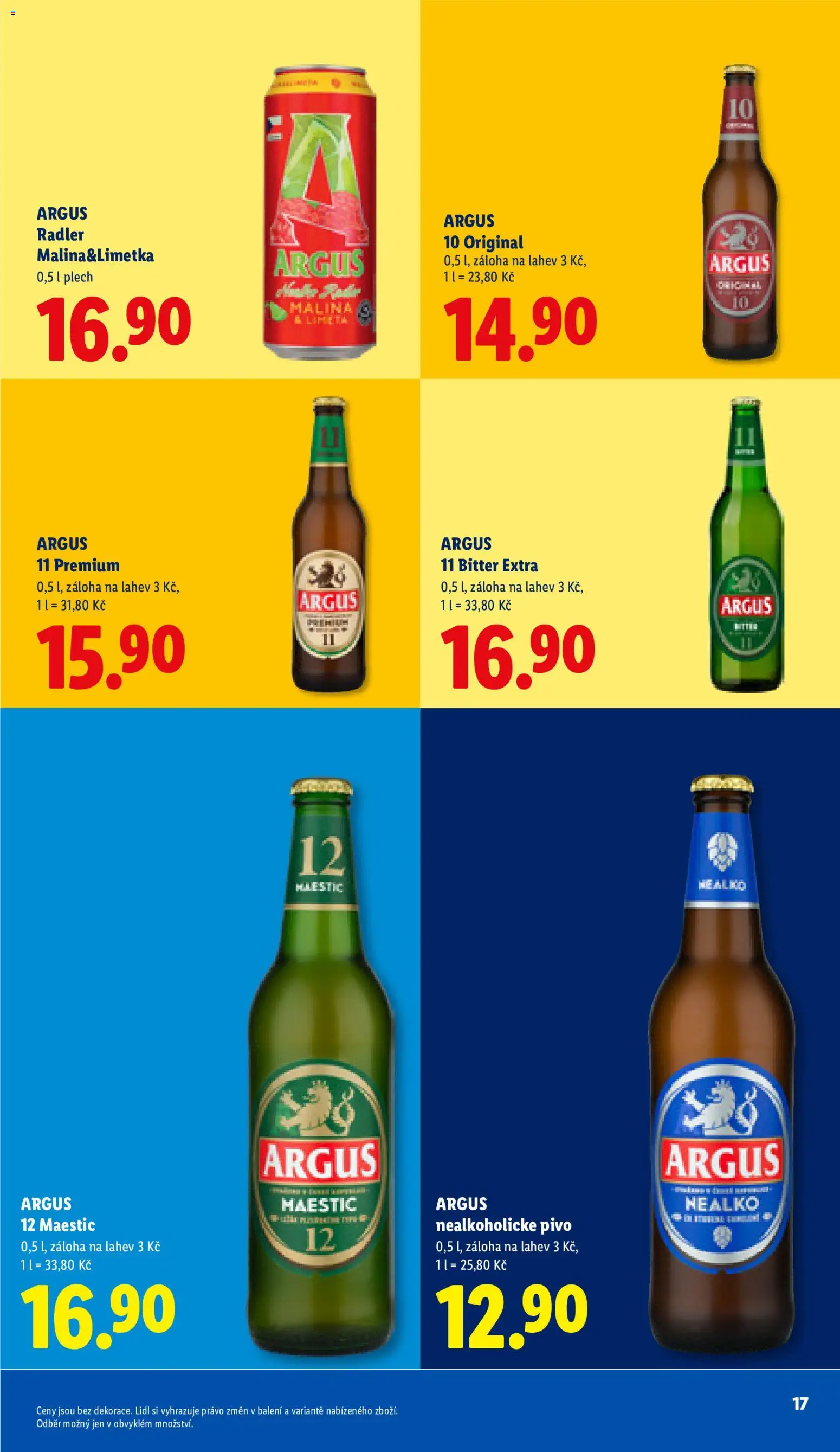 Lidl leták - Vše pro skvělé grilování od 05.05.2026 | Strana: 17 | Produkty: Pivo, Argus, Radler, Nealkoholické pivo