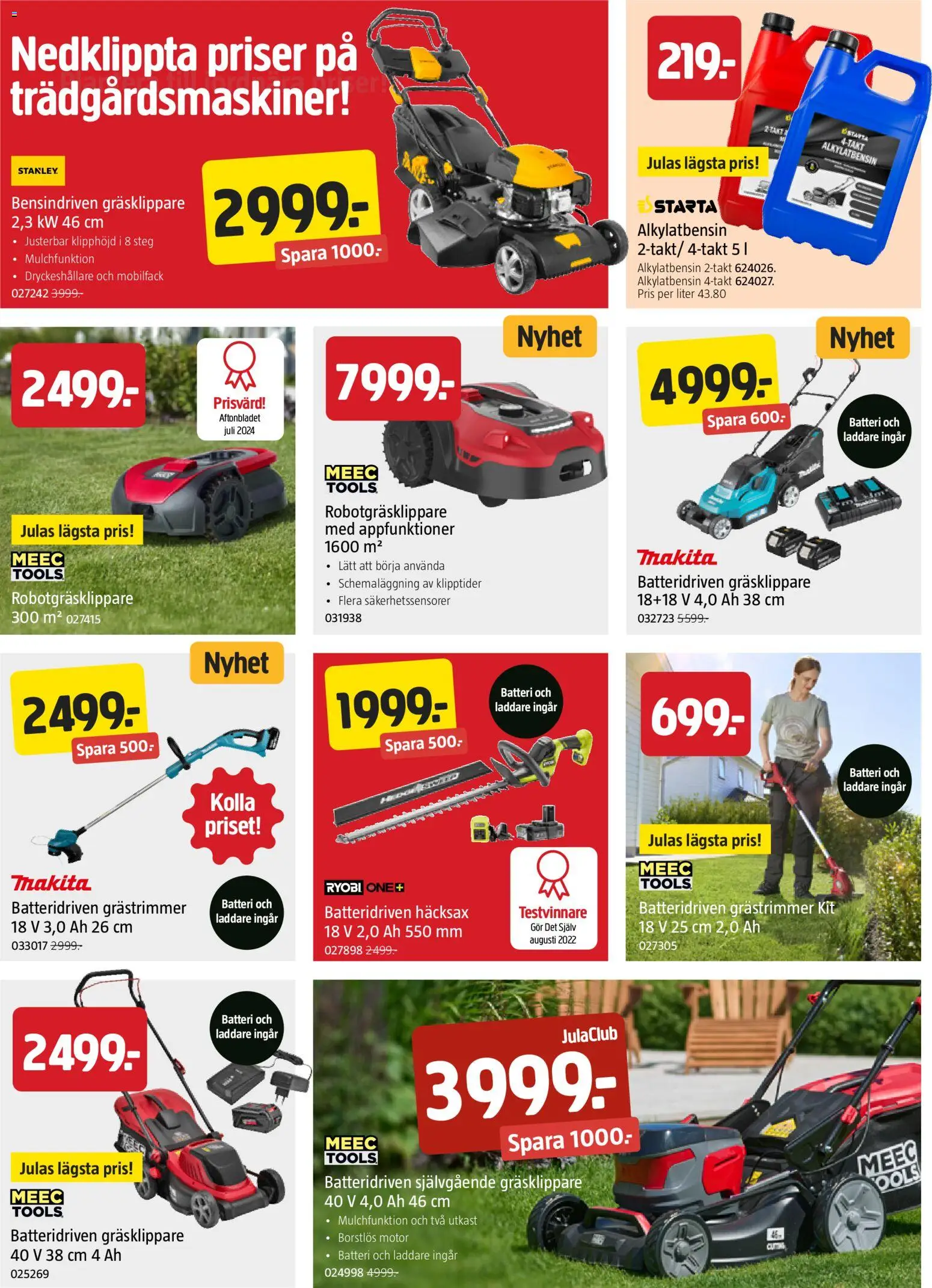 Jula reklamblad aktuell från 04.06.2026 | Sida: 2 | Produkter: Robotgräsklippare, Grästrimmer, Batteri, Laddare