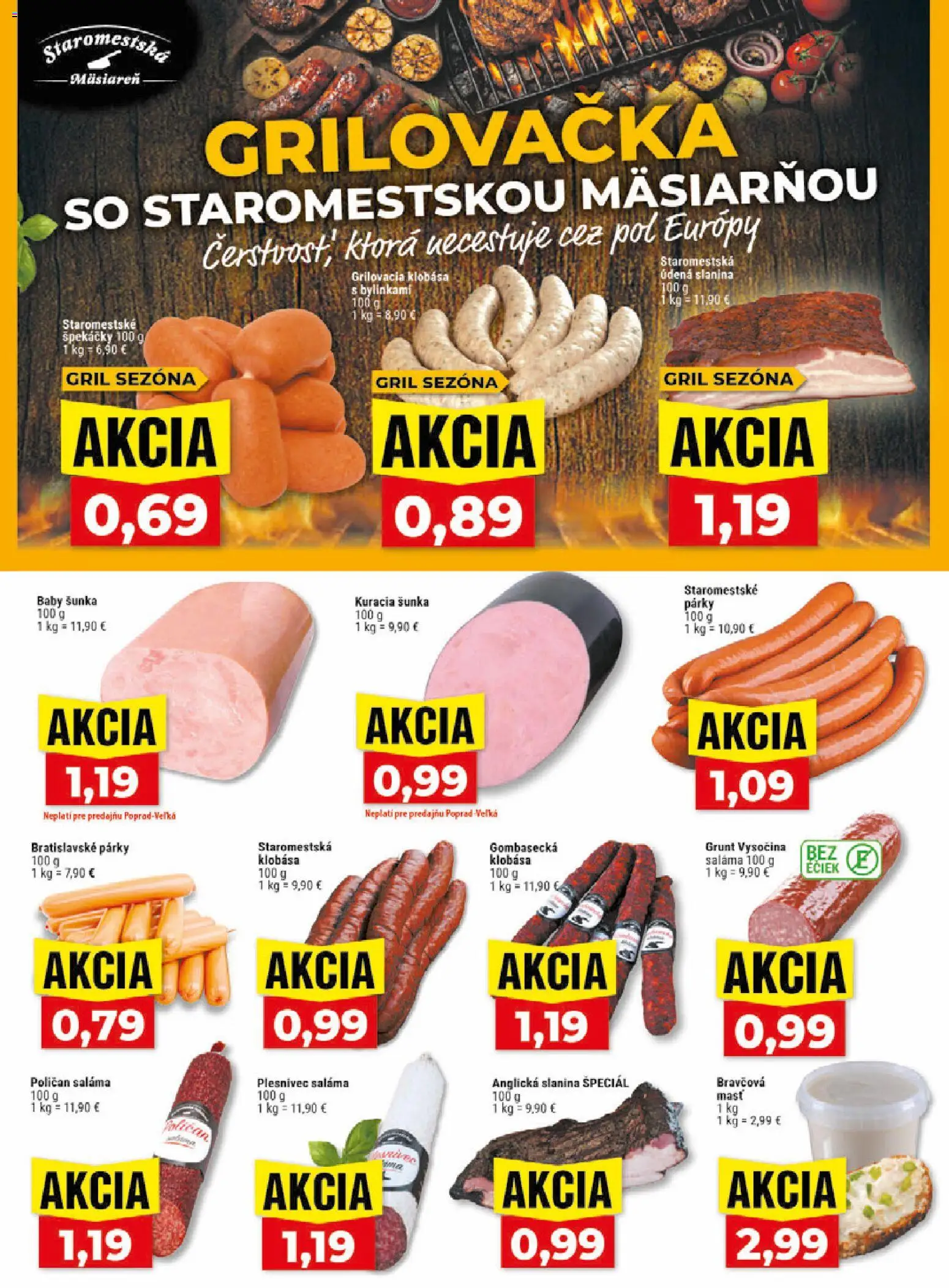 Nové Klas akcie – leták je platný od 29.06.2026 | Strana: 6 | Produkty: Gril, Slanina, Klobása