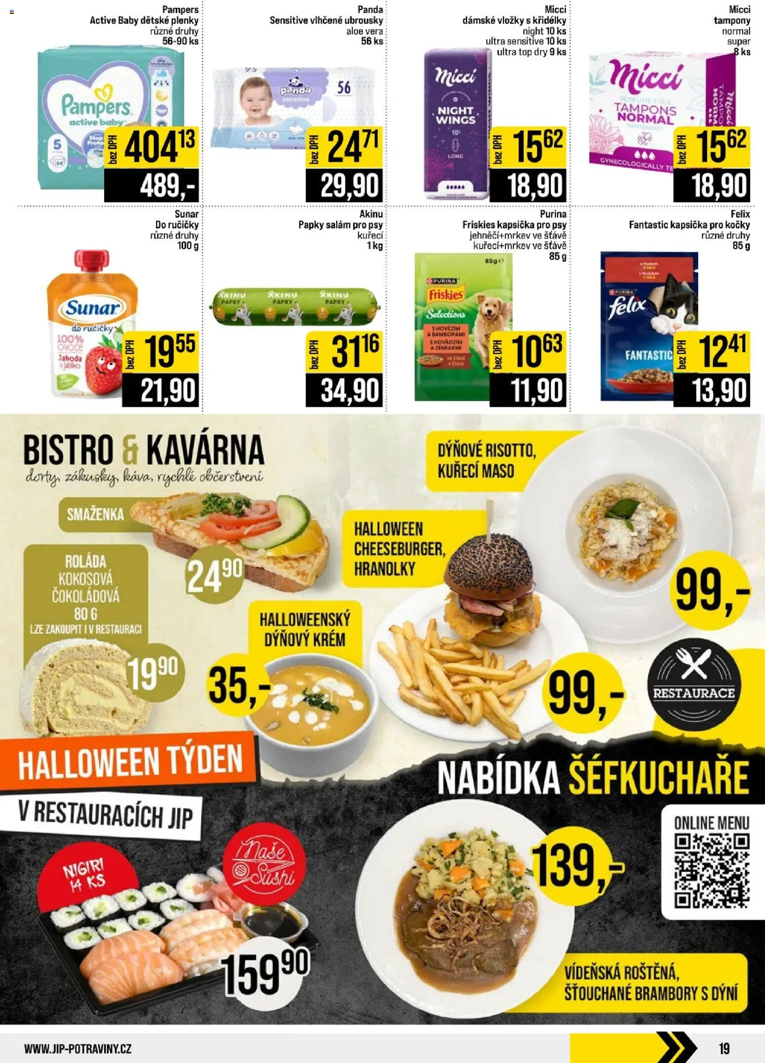 Jip leták - Cash & Carry od 28.10.2026 | Strana: 19 | Produkty: Vlhčené ubrousky, Kuřecí maso, Hranolky, Plenky