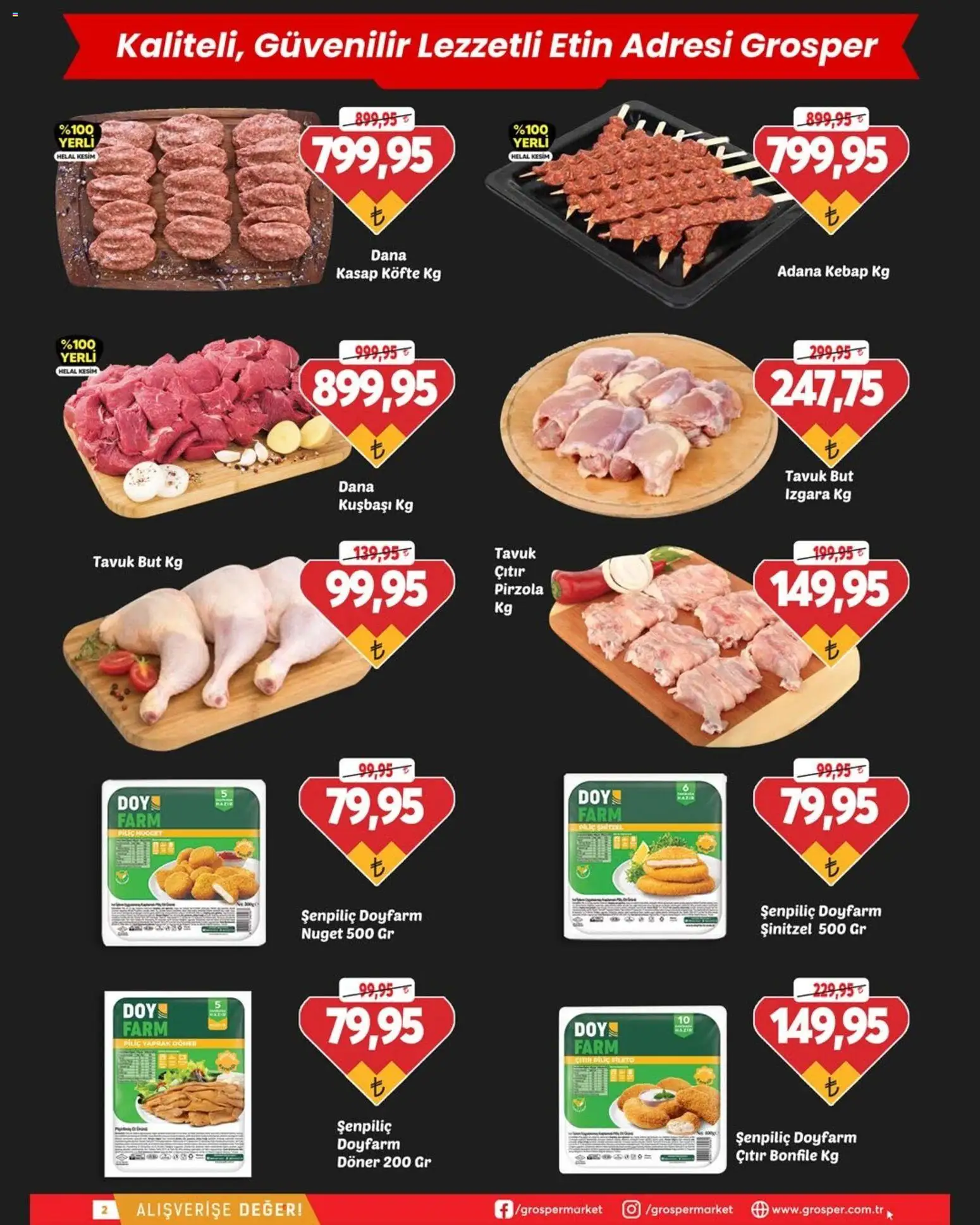 Grosper Katalog - 15 Temmuz 2026 tarihinden itibaren geçerlidir | Sayfa: 2 | Ürünler: Döner, Piliç, Pirzola, Izgara