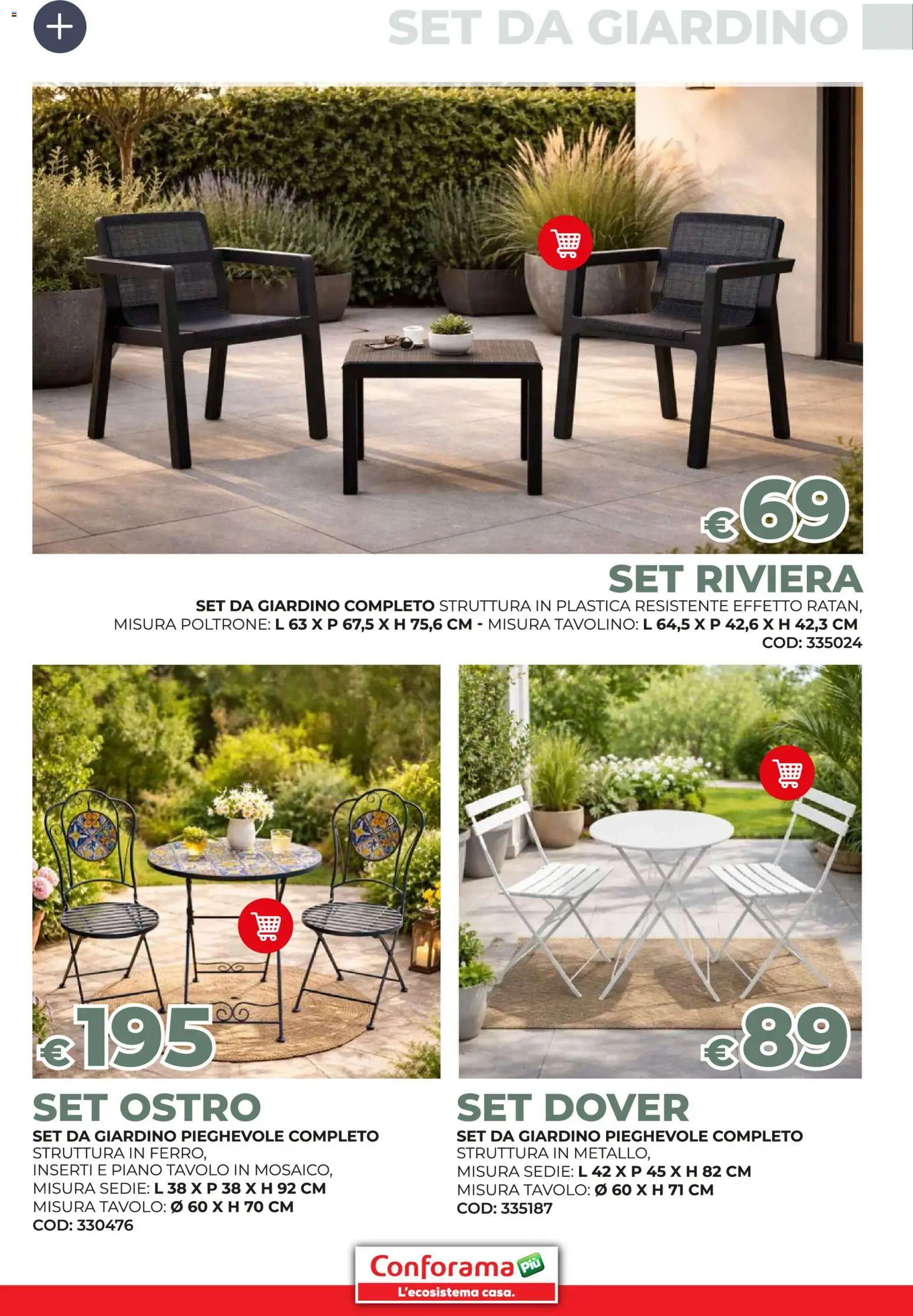Volantino Conforama del 19/03/2026 | Pagina: 61 | Prodotti: Tavolino, Set da giardino, Tavolo